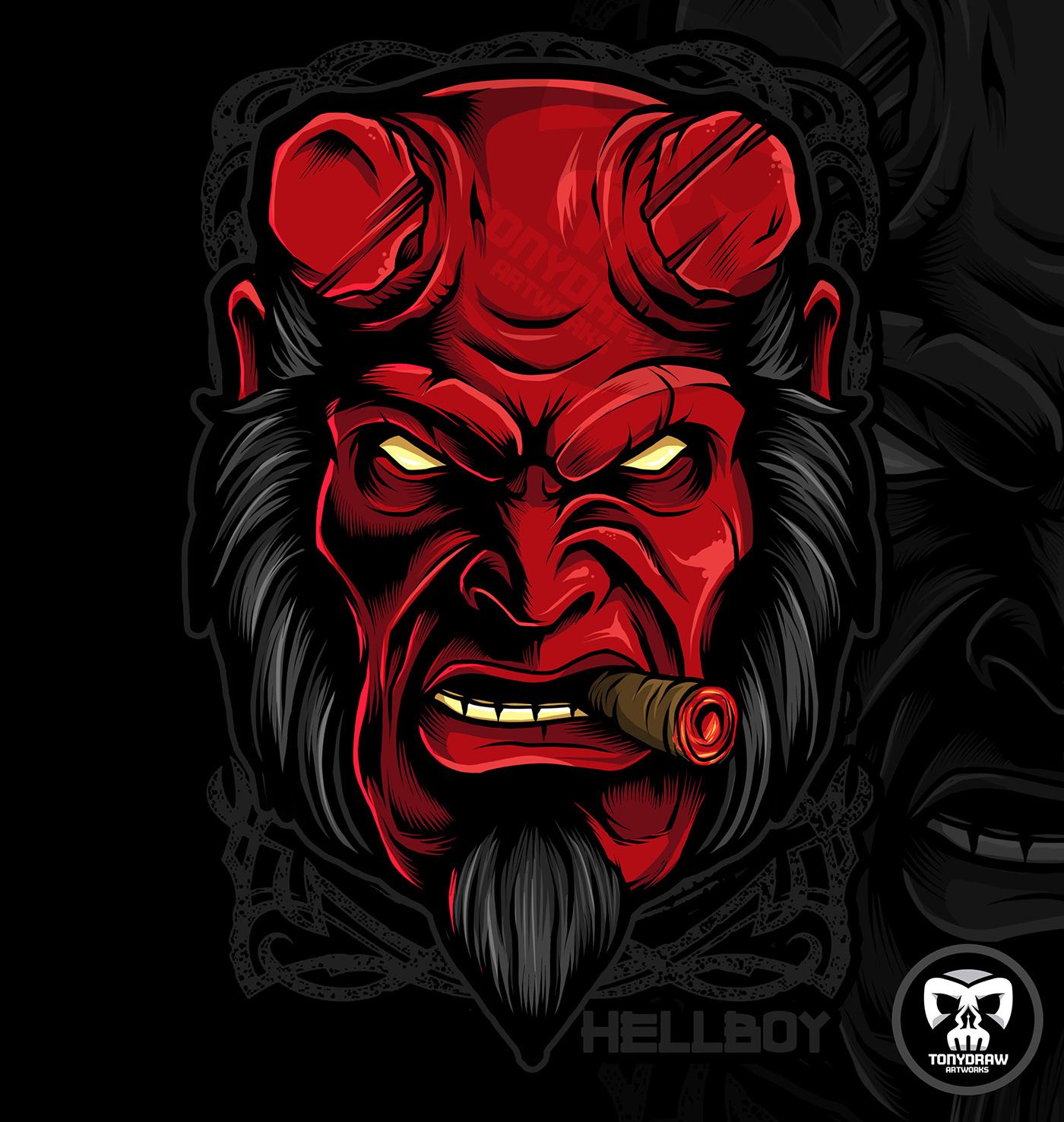 Download hellboy sticker on Behance