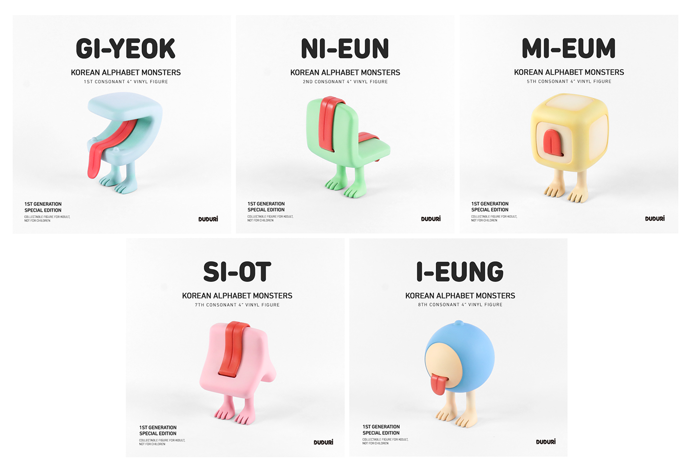 Character alphabet arttoy korean dokkaebi monster Hangul tongue figure kidult