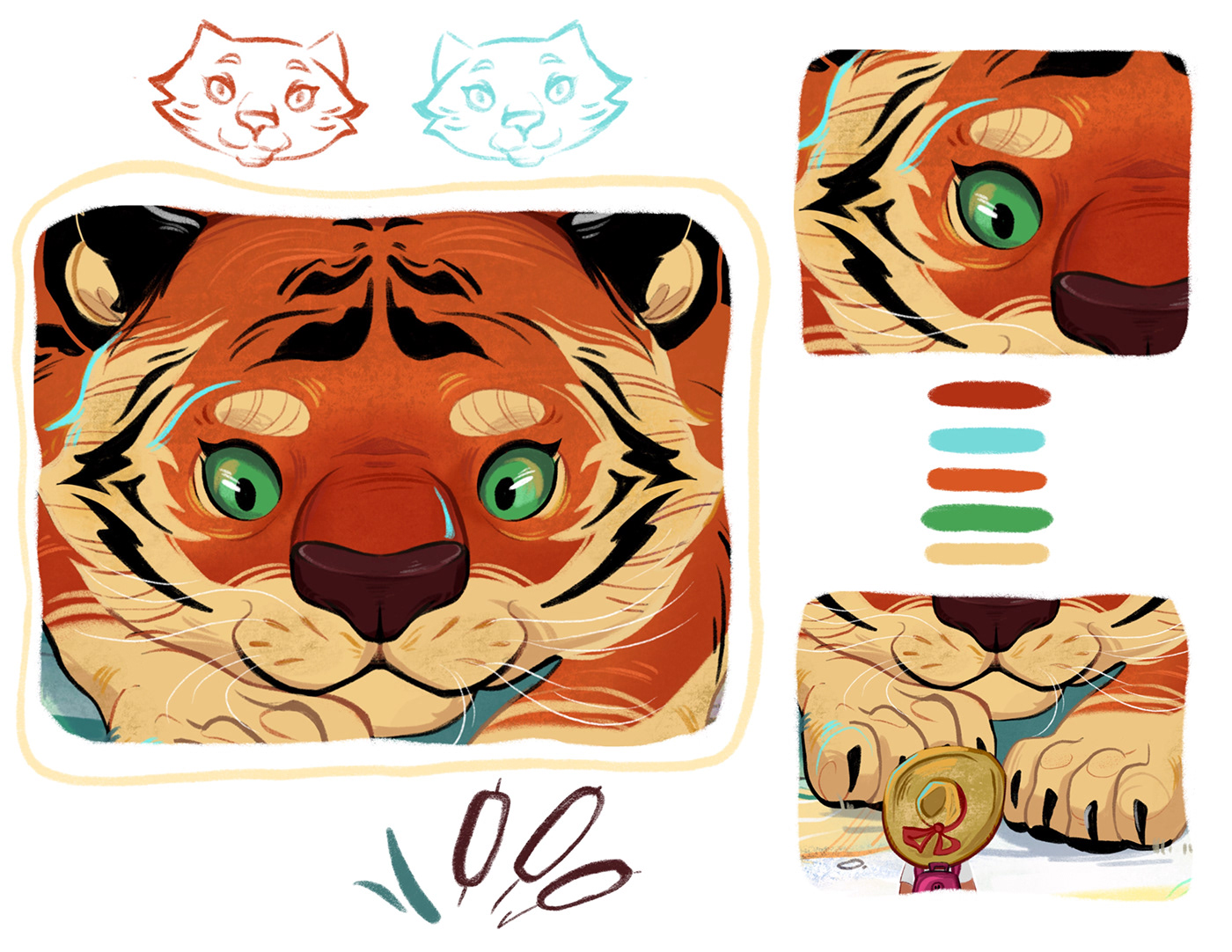 ILLUSTRATION  book tiger art iPad Procreate