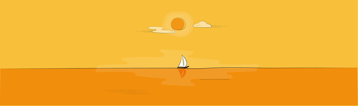 sunset landscape illustration