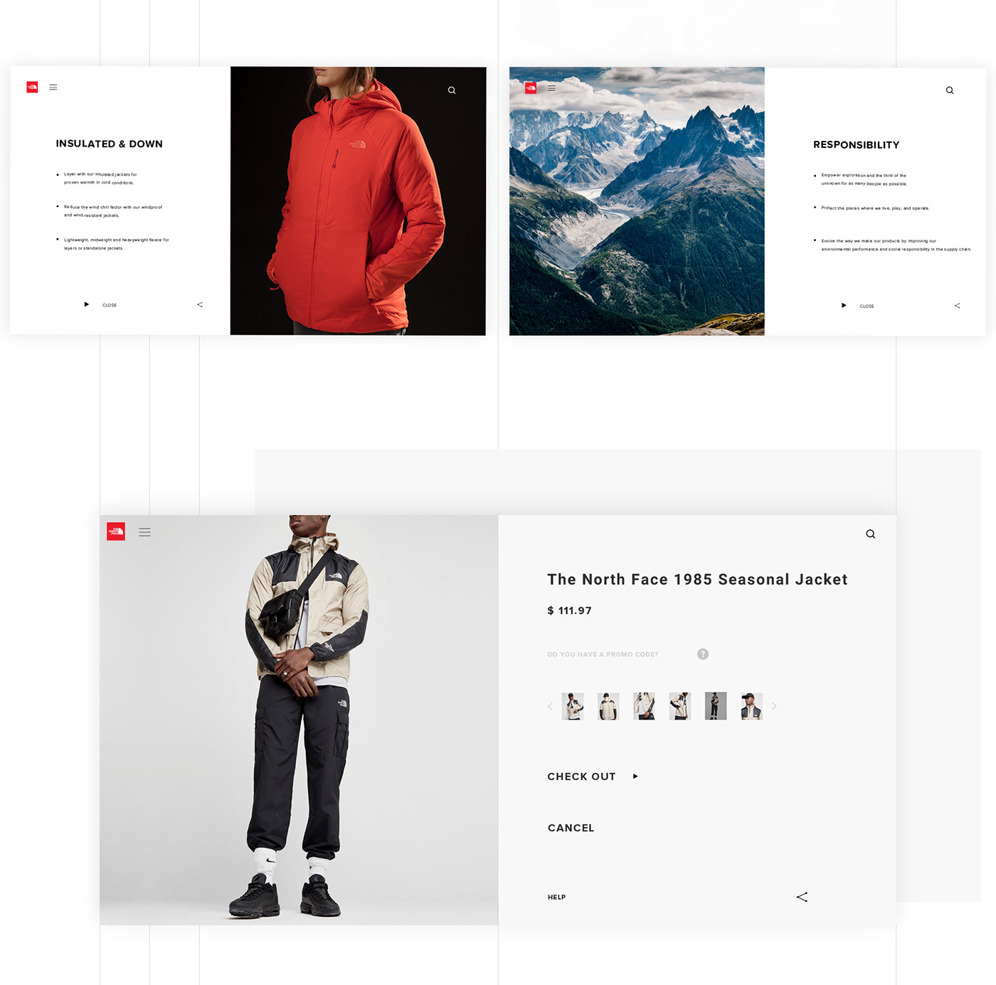 north face the north face gray uiux INTERAVTION Web Design  modern mountain himalaya red