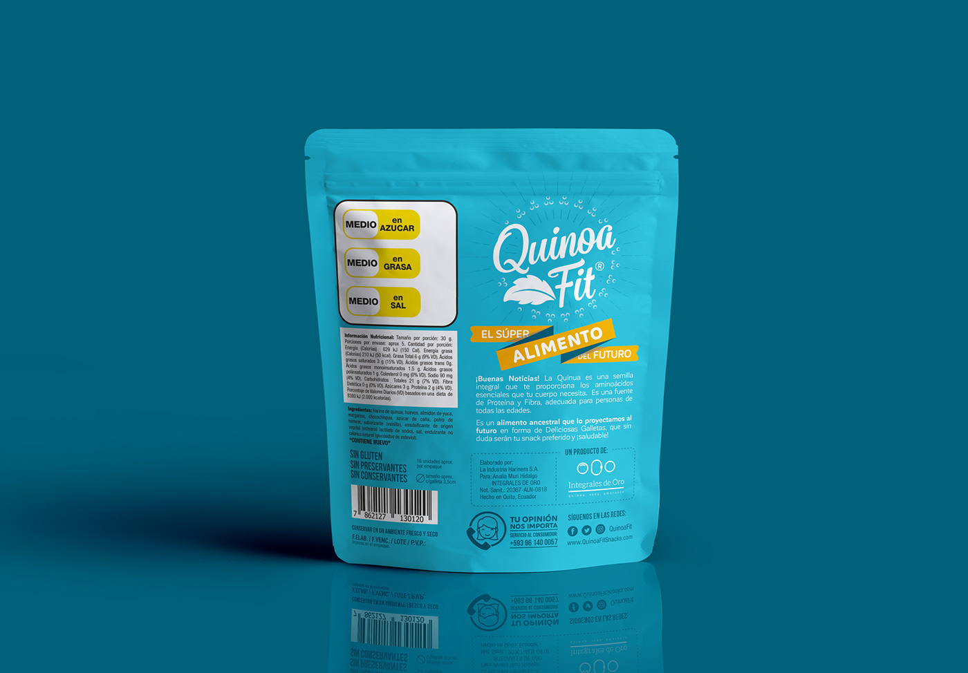 quinoa cookies Pouch Bag telmo cuenca Ecuador stevia gluten free