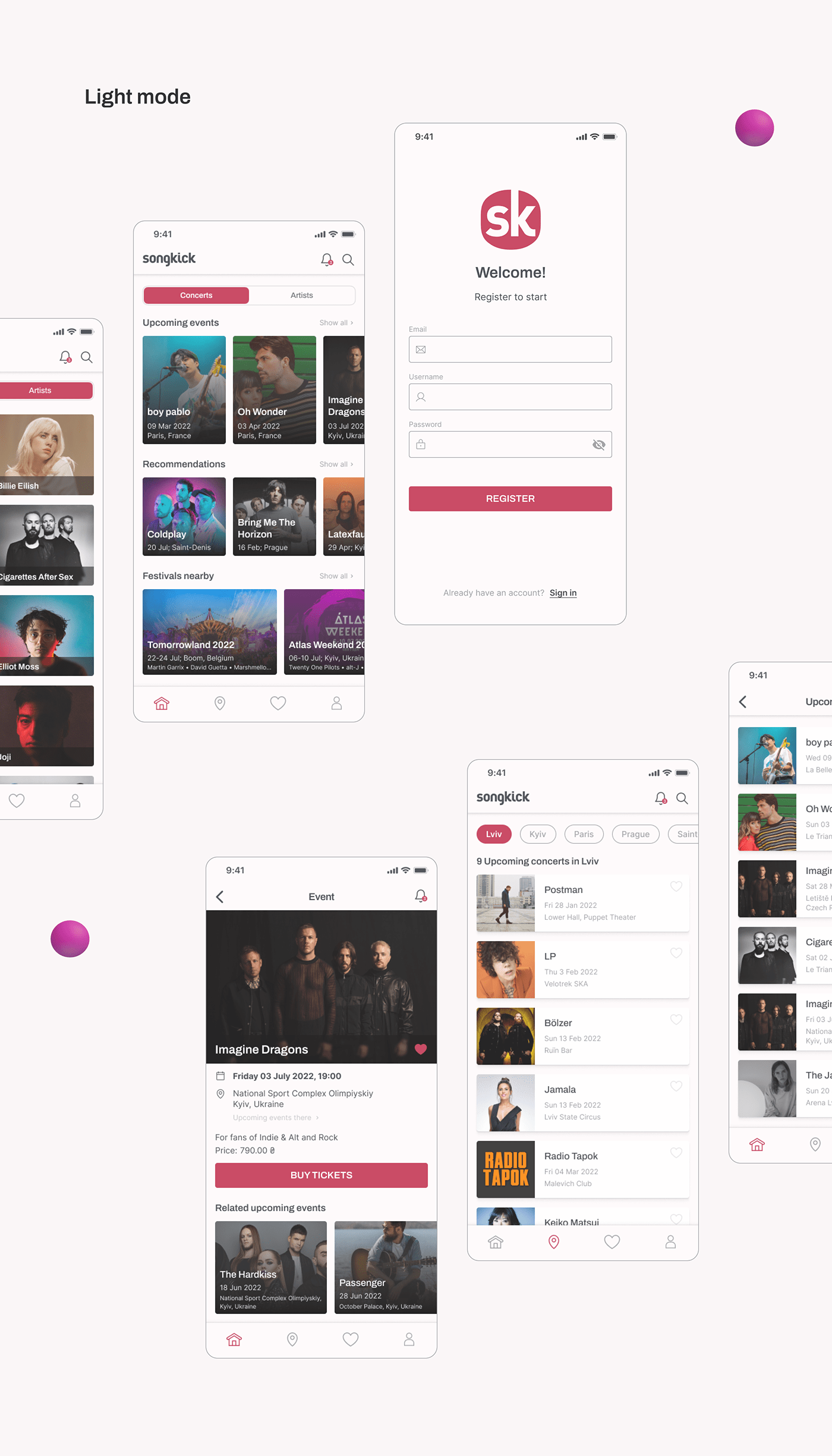 application festival ios Mobile app music navigation prototype UI/UX user interface UX design