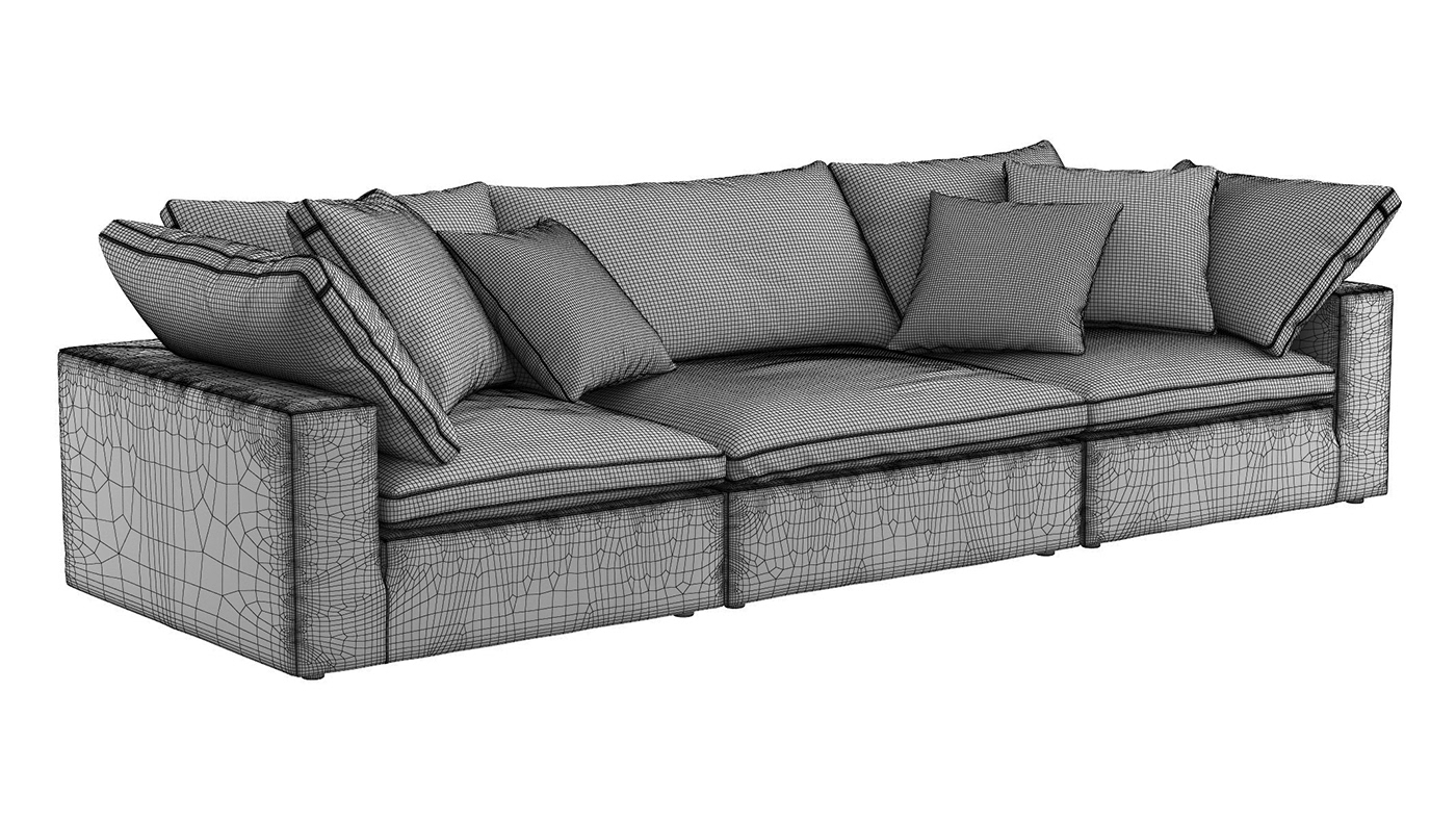 cloud sofa Restoration Hardware RH modeling furniture visualization