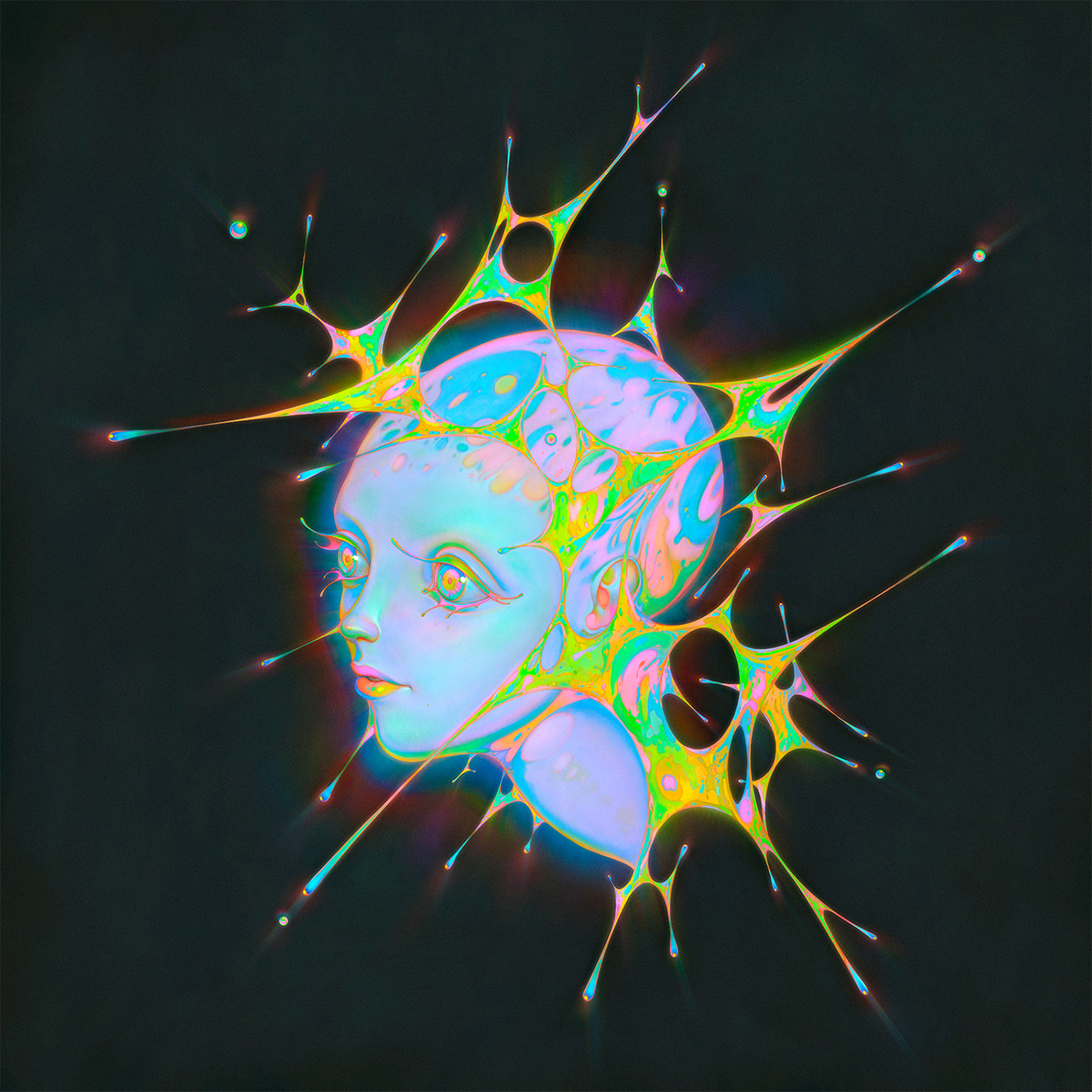 alien artwork Character design  color Digital Art  holographic ILLUSTRATION  painting  