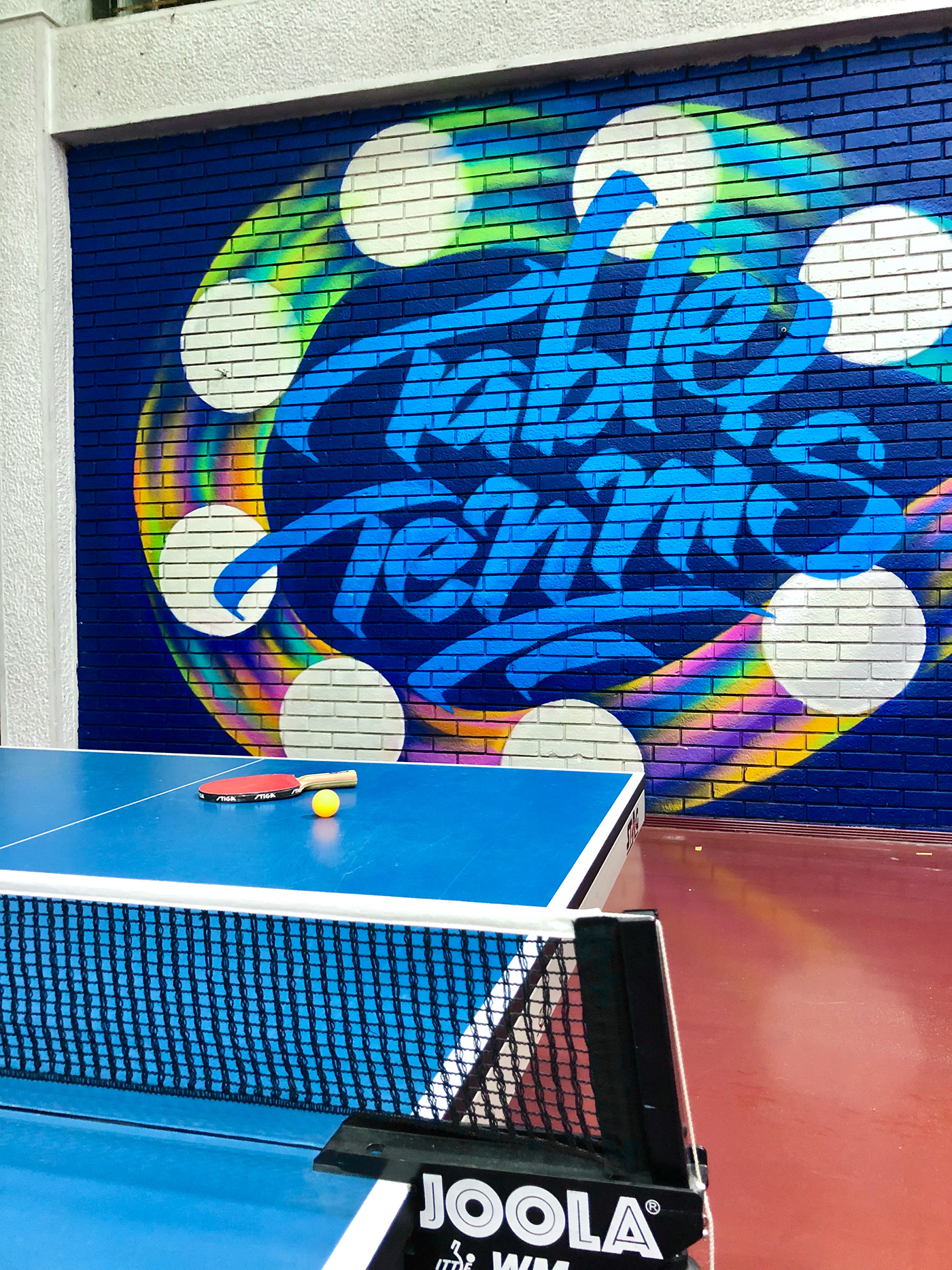 table tennis prishtina pristina balls Mural Graffiti Spraycan Sports Hall