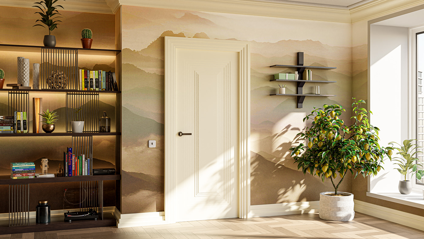 lemon interior design  door Tree  Plan Shelf design designer designs graphics