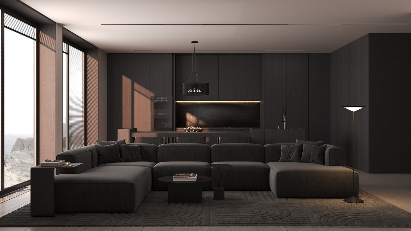 3D 3ds max Render visualization modern corona interior design 