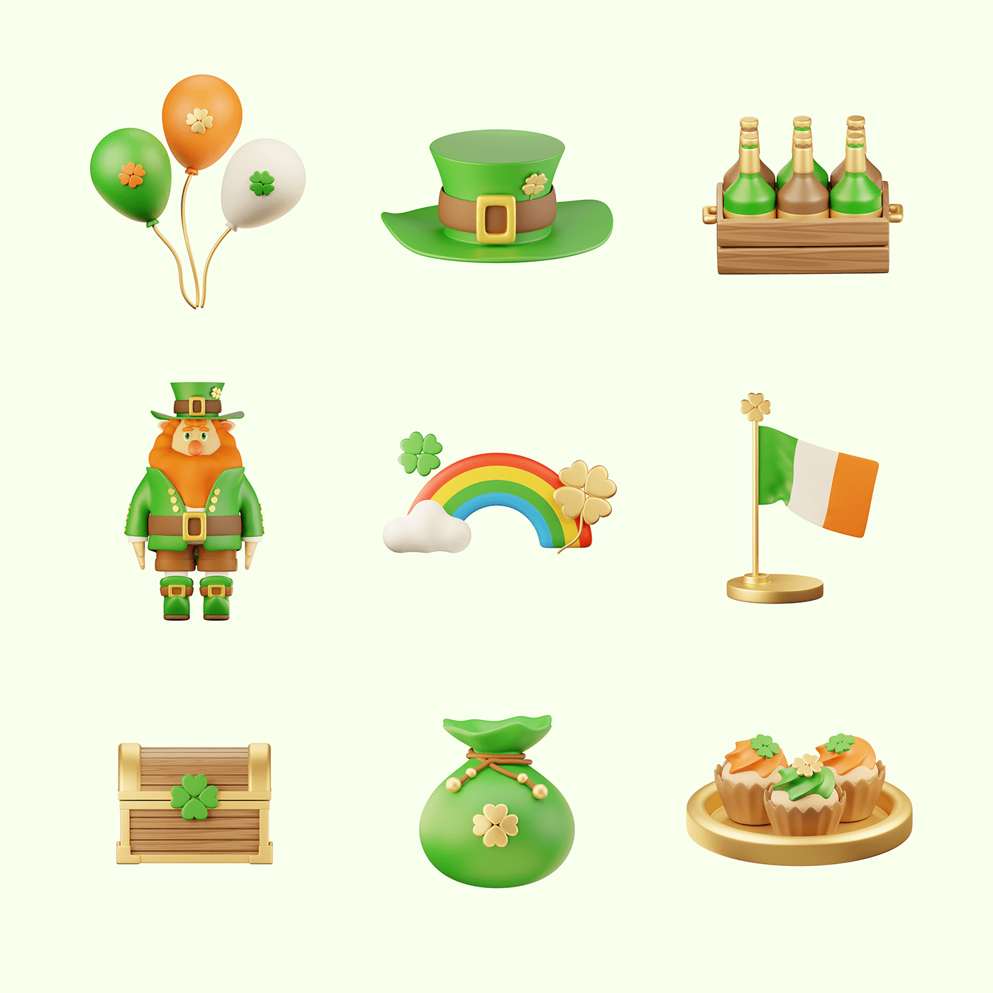 St Patricks Day Ireland animation  3d animation Character design  graphic design  motion design blender3d 3d modeling lepricon