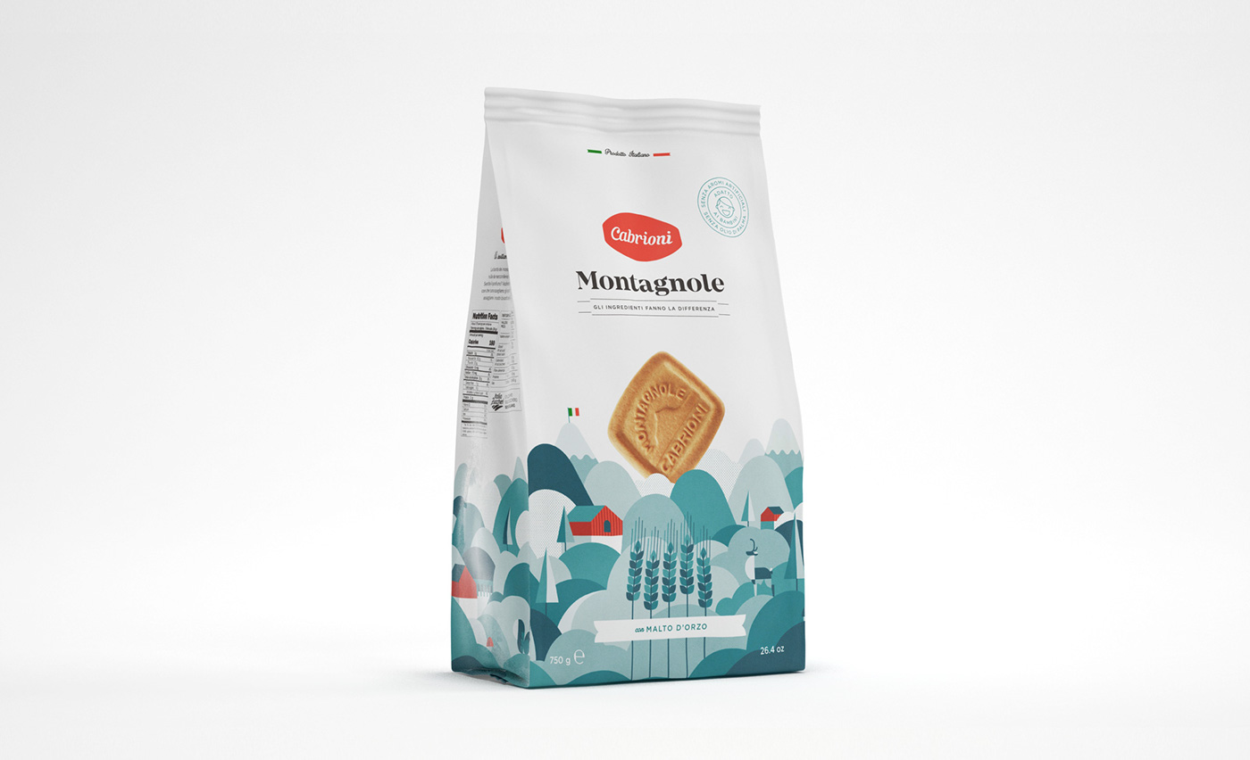 ILLUSTRATION  kids biscuits Landscape vector digital monochrome Packaging child Food 