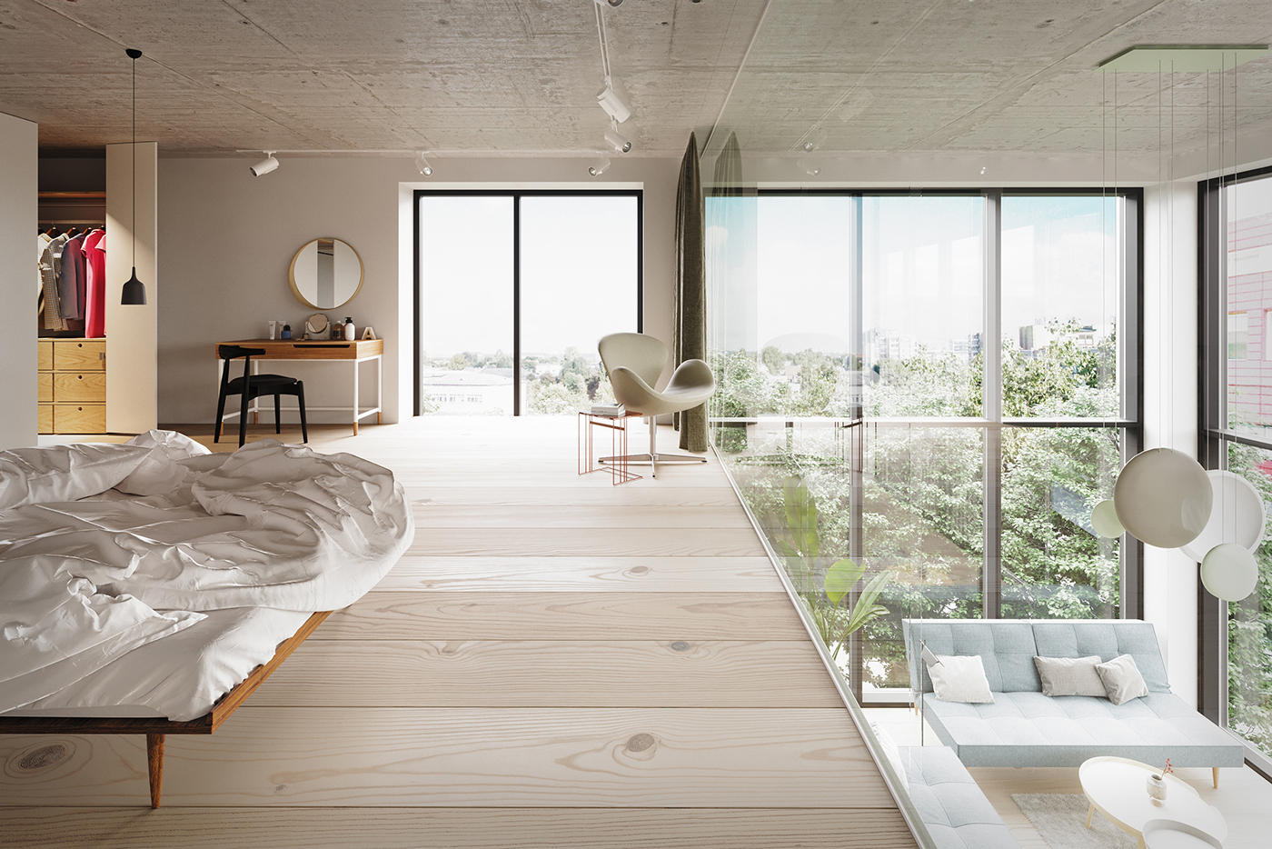 3D visualisation rendering apartment minimalistic studio 3d architects Scandinavian
