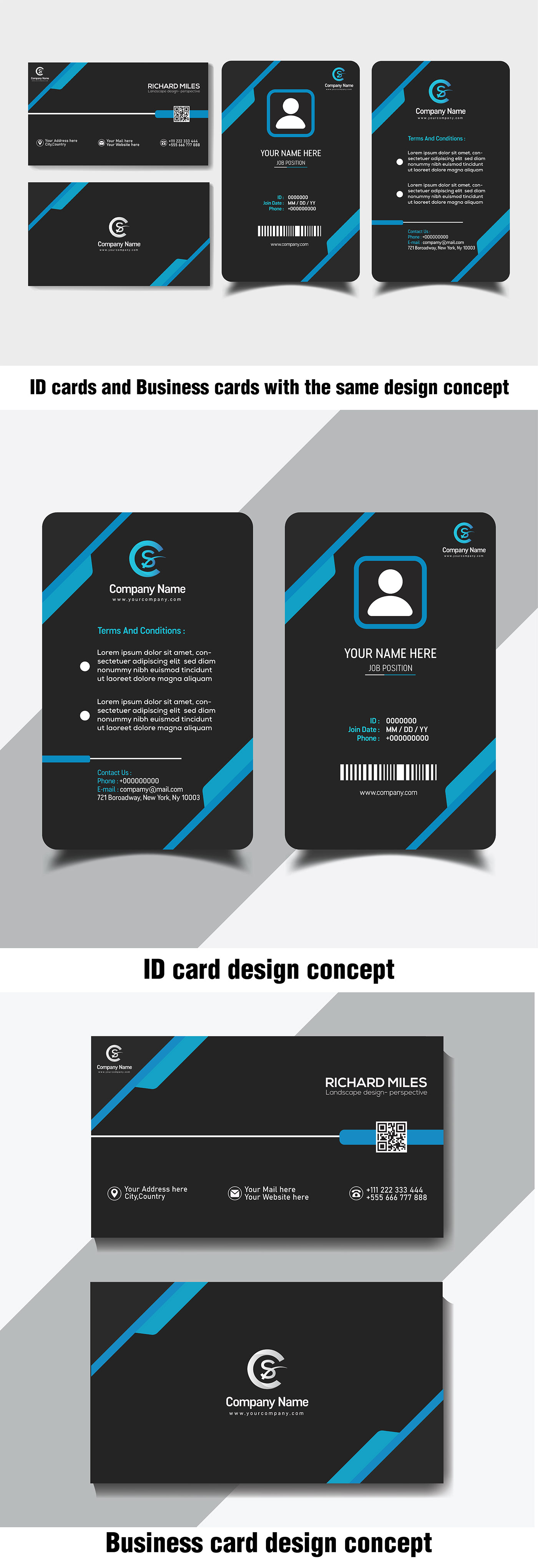 id card business card black businesscarddesign namecard visual identity modern ideantity