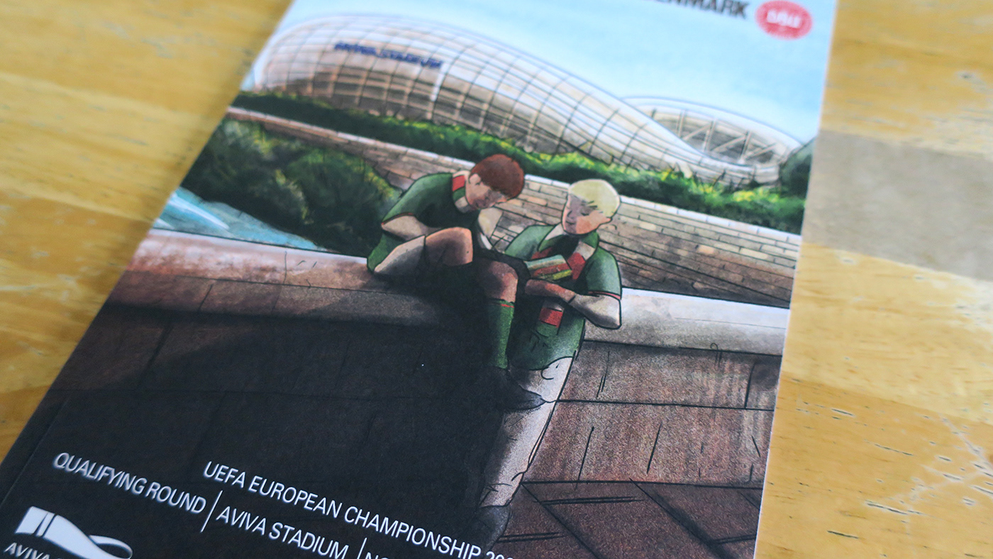 football soccer Ireland Eire Football Art Soccer Art match programme book cover