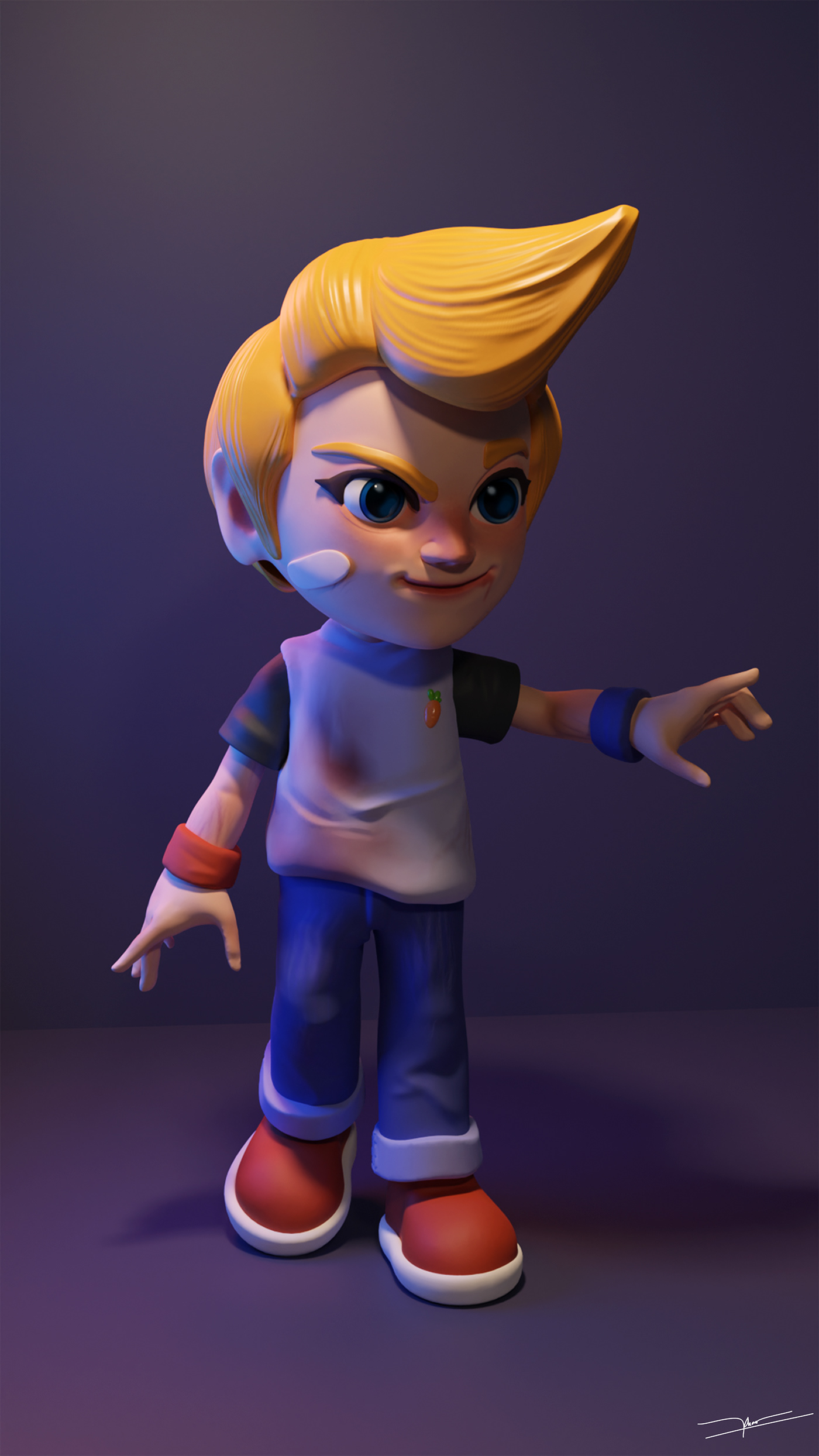 3D 3d modeling blender cartoon cartoon character Character design  Render Zbrush