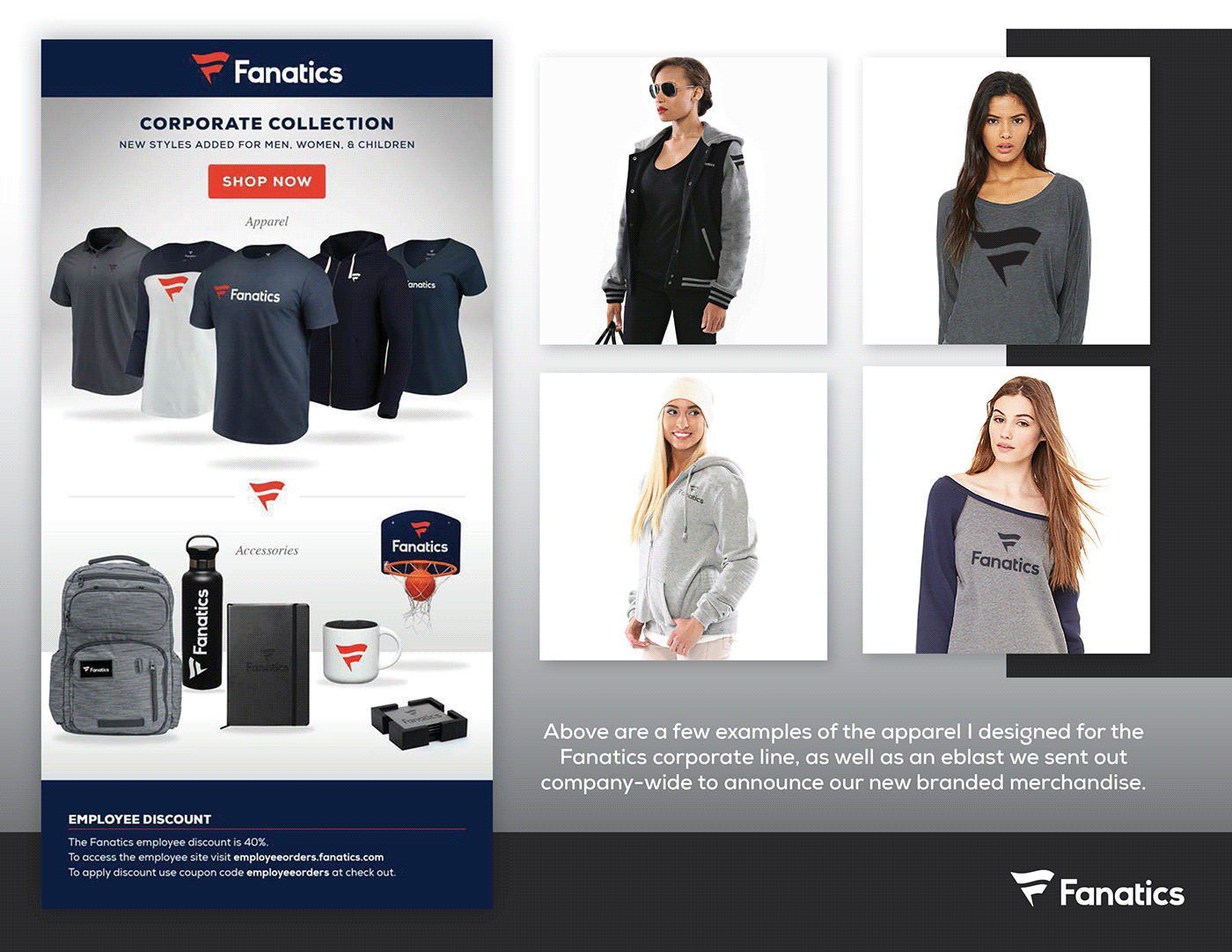apparel fanatics Fashion  sports corporate branding  brand Clothing design graphic