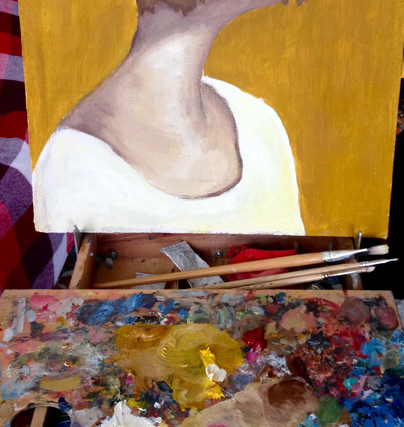 портреты масло картина искусство холст   желтый женщина