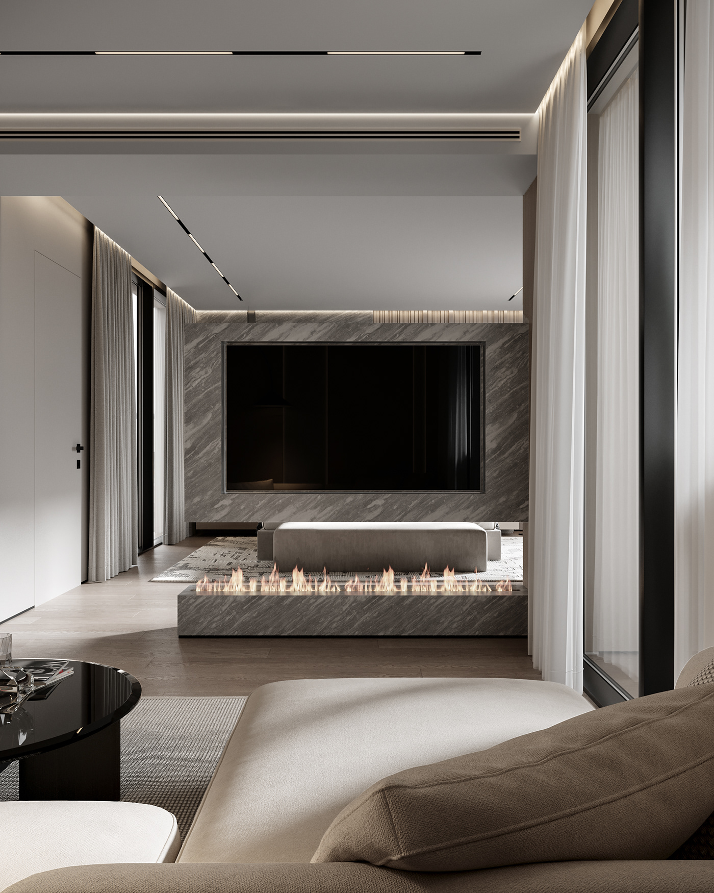 bed interior design  visualization 3ds max corona modern master bedroom minimal Minotti luxury