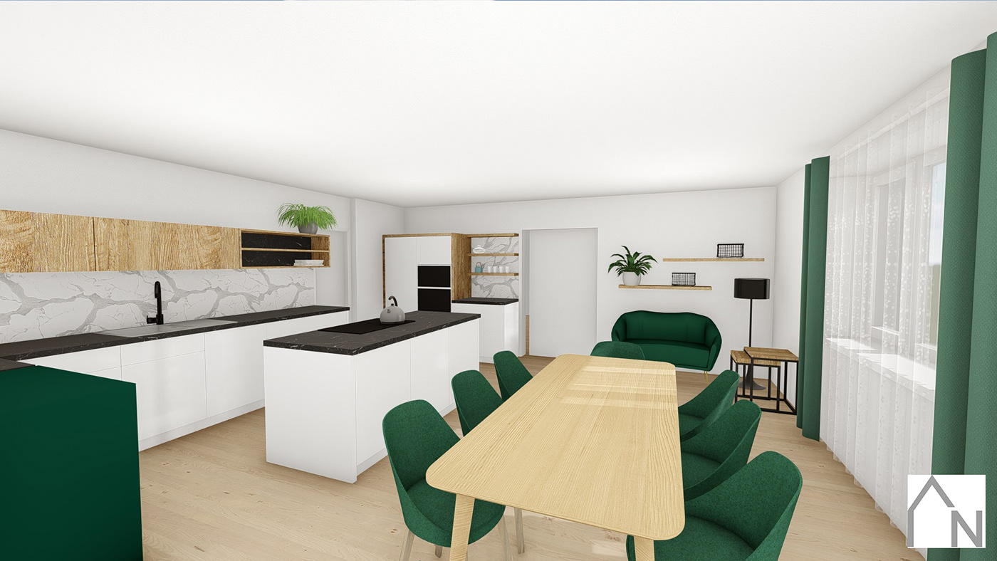 Interior design kitchen visualization architecture