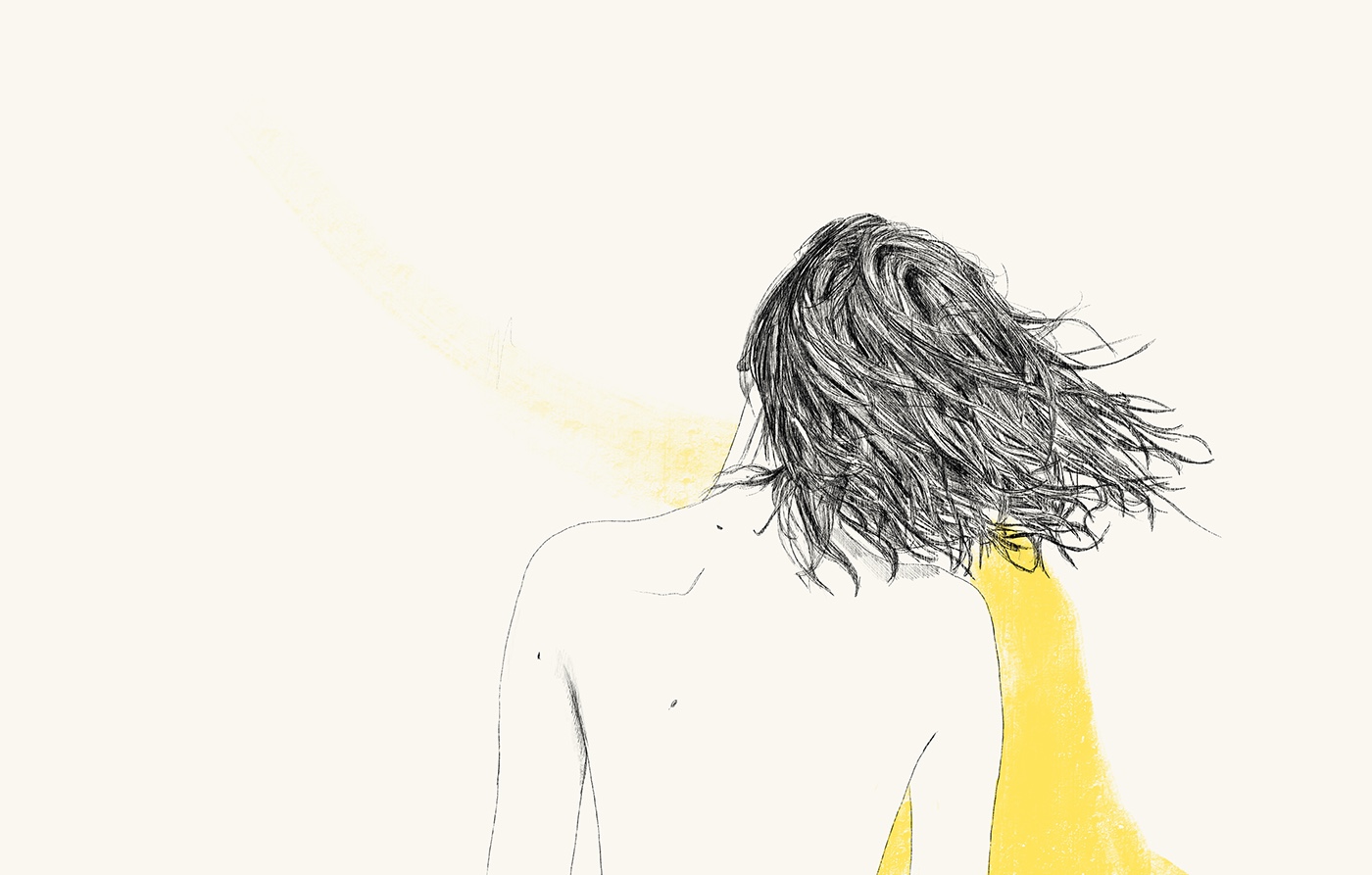 paint nude girl woman yellow