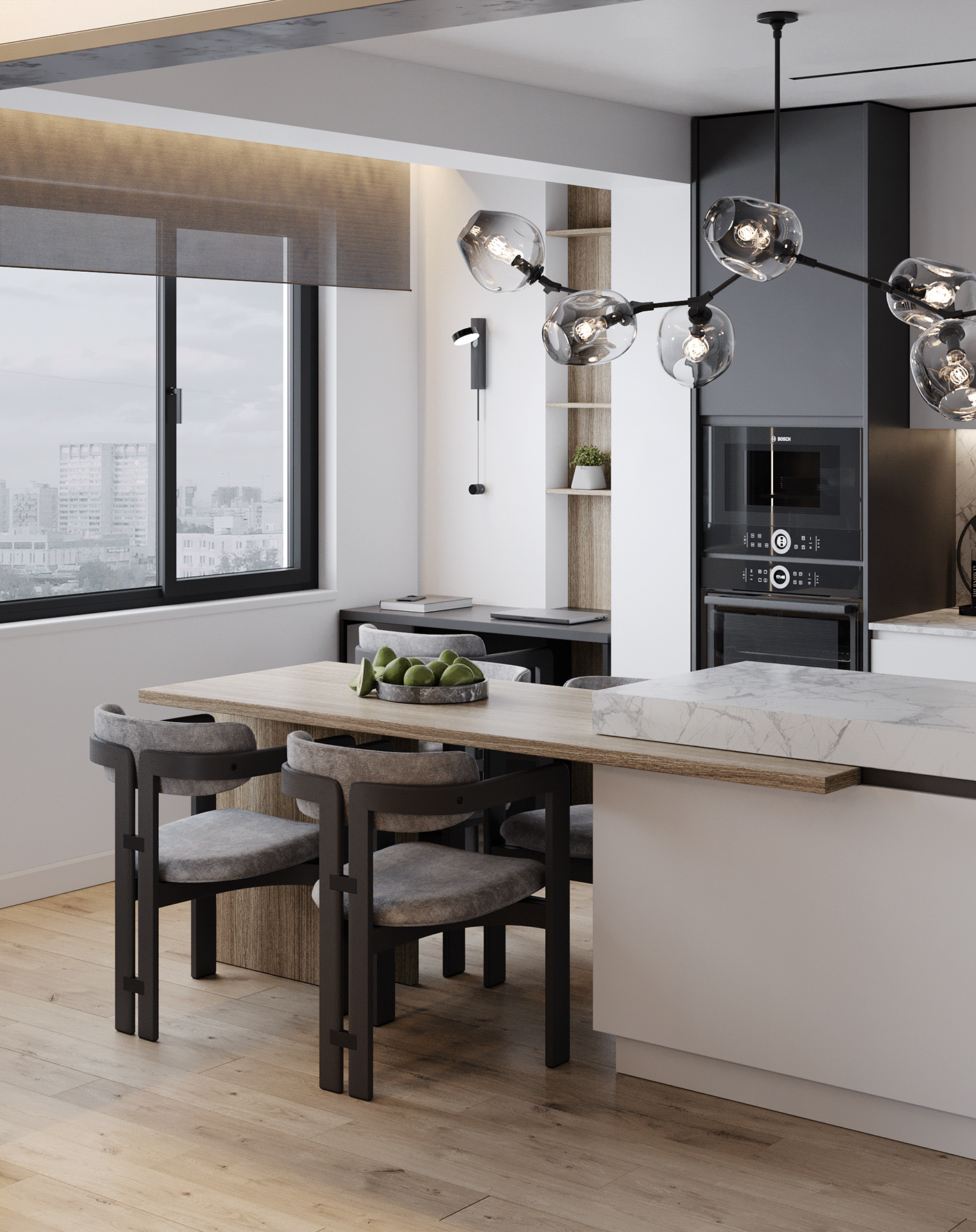 3ds max design Interior interior design  kitchen living room Minimalism modern Render visualization
