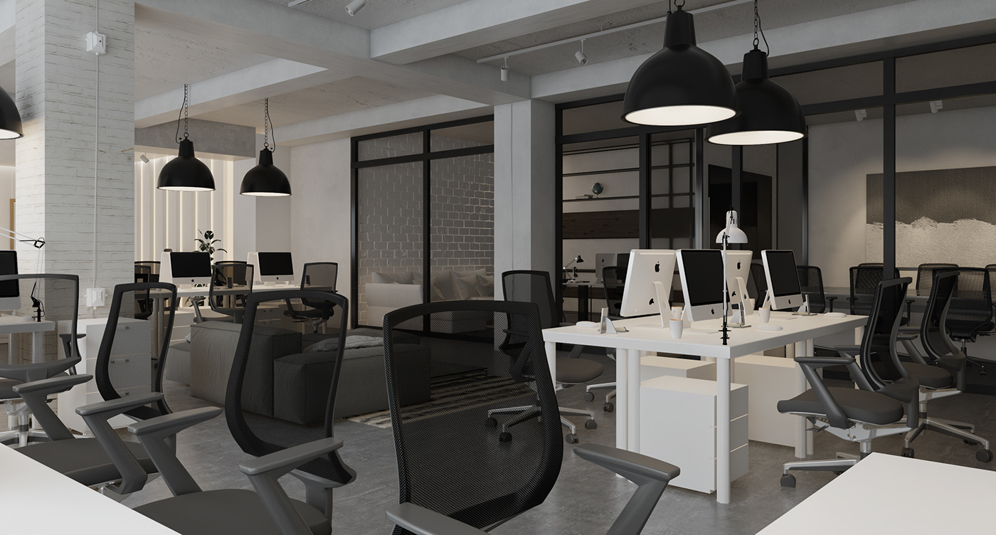 3D 3ds max architecture Interior modern Office Design Render visualization vray