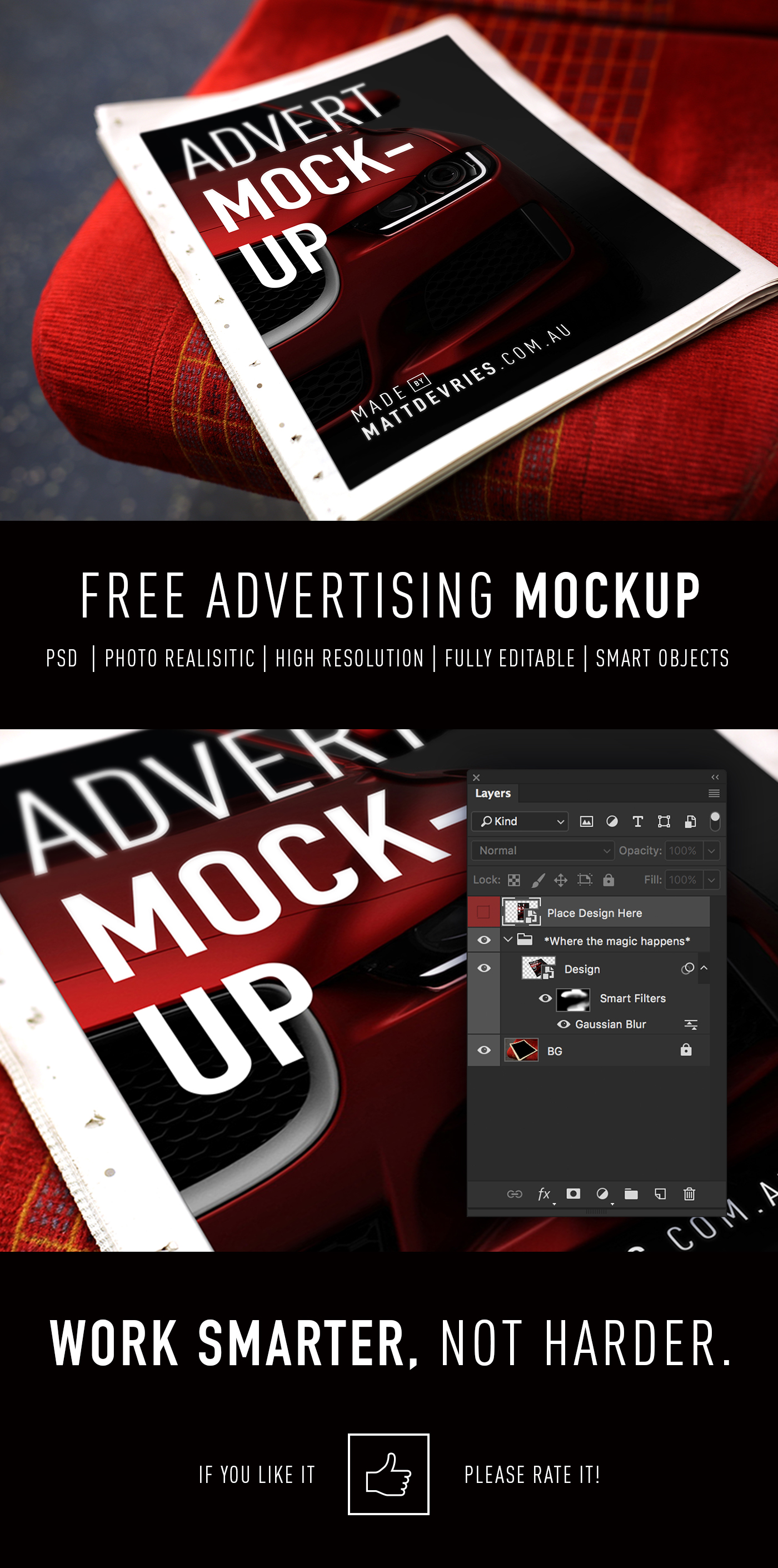 free Mockup psd template photoshop advert newpaper mock-up design