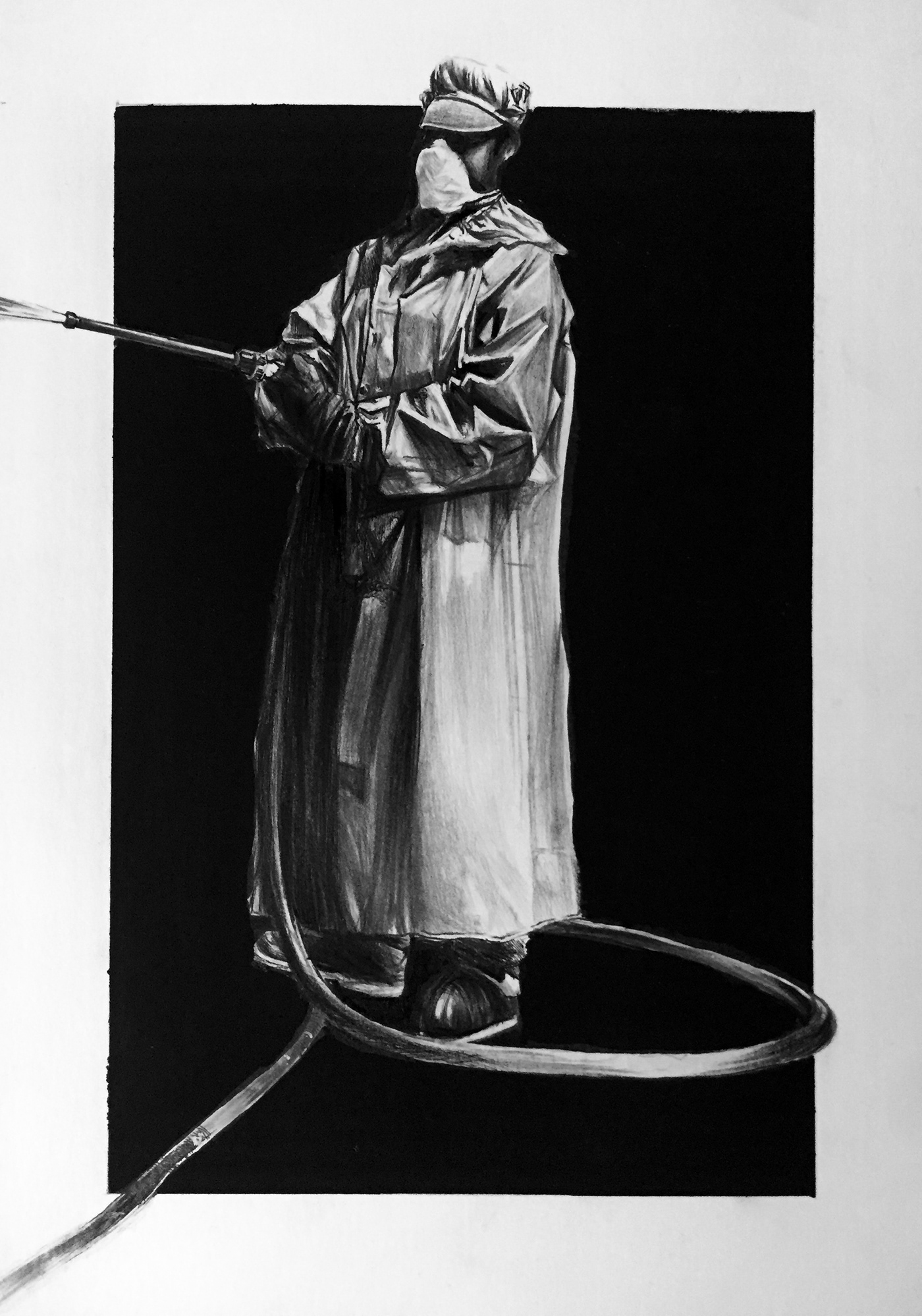 artist artwork blackandwhite charcoal chernobyl Drawing  ink painting   portrait sketch