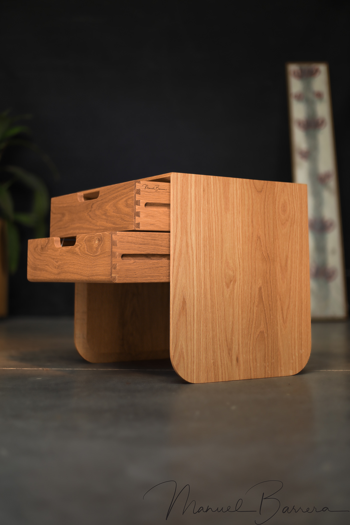 Brutalism Brutalist furniture furniture design  Nightstand oak wooden furniture