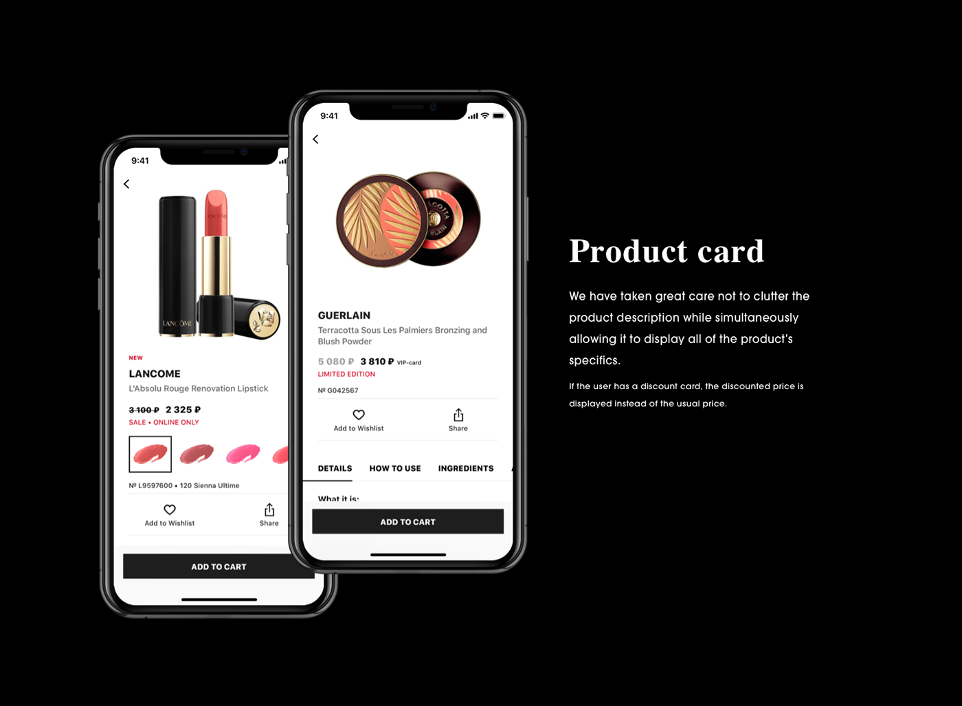 Ecommerce beauty ux UI ios android app Catalogue mobile