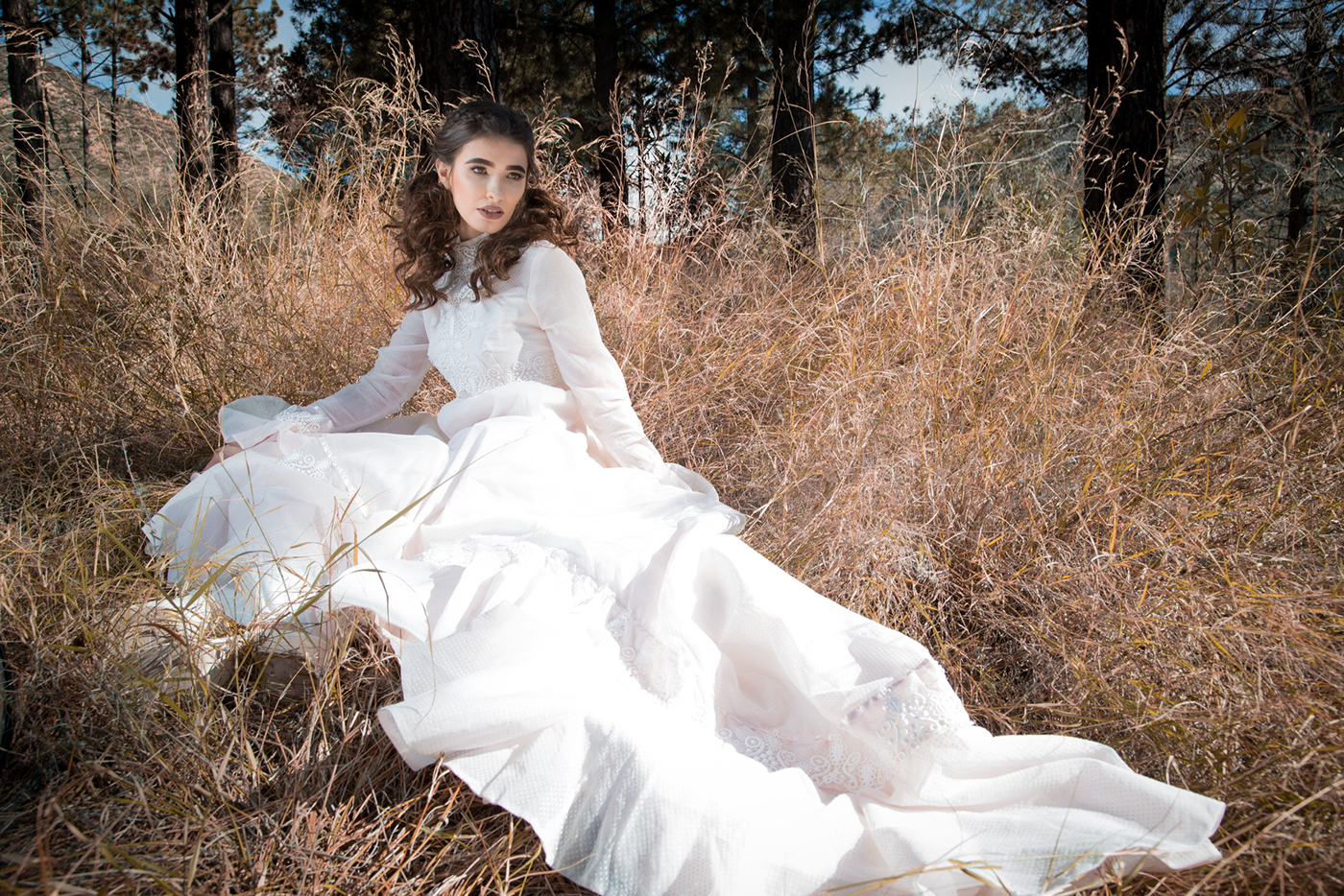 Los Angeles Angeles Crest fashion editorial model trees woods