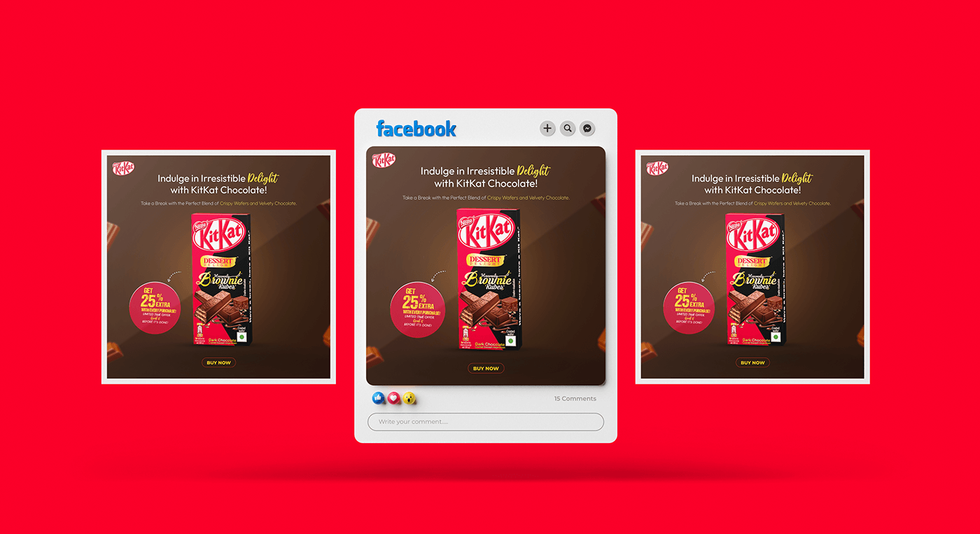 kitkat chocolate graphic design  Social media post Advertising  instagram nestle visual identity marketing  