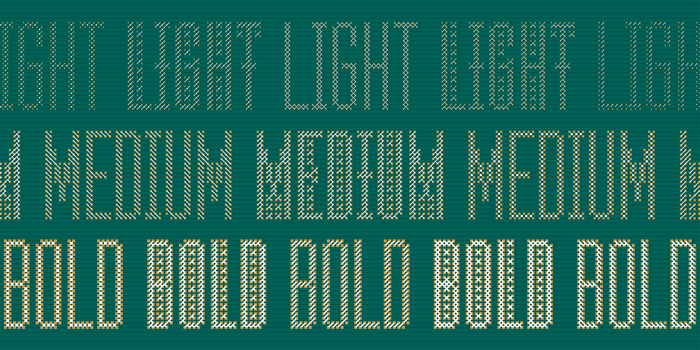 Typeface font layers cross stitch condensed cross stitch experimental Layer Font typography  