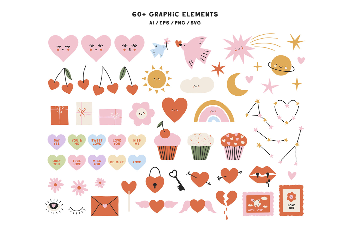Valentine's Day cartoon kids illustration vector Brand Design pattern design  smile Holiday Character design  ILLUSTRATION 