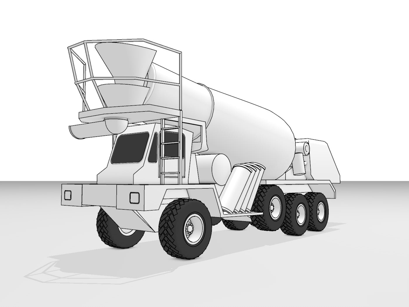 Truck 3D ILLUSTRATION  cement mixer cinema4d Vehicle contruction Render