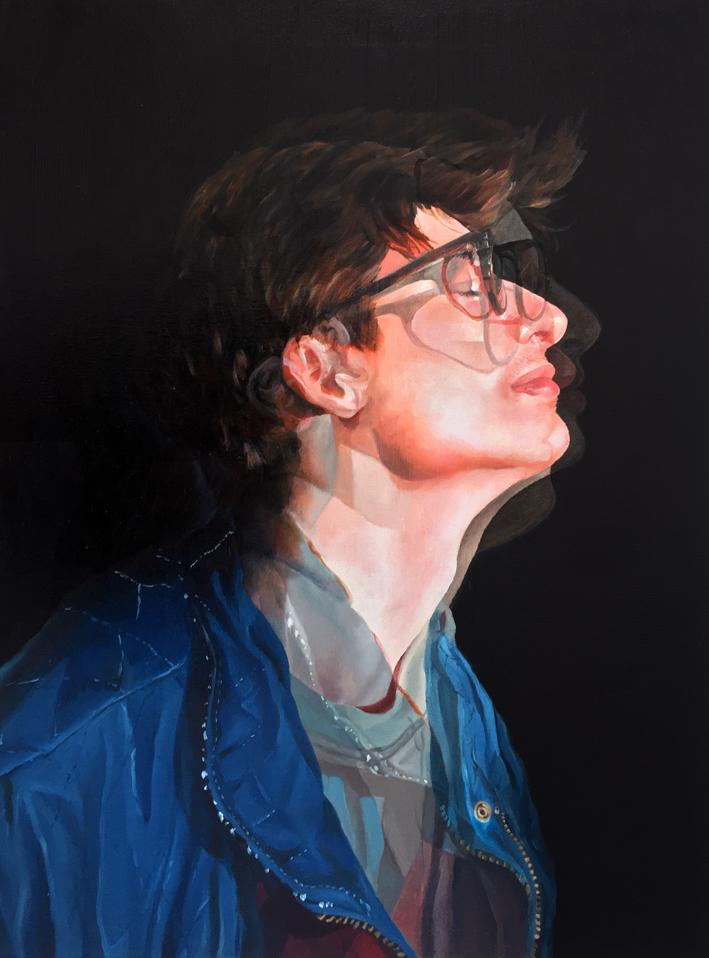 double exposure layered multiple exposure oil Oil Painting paint portrait Portraiture