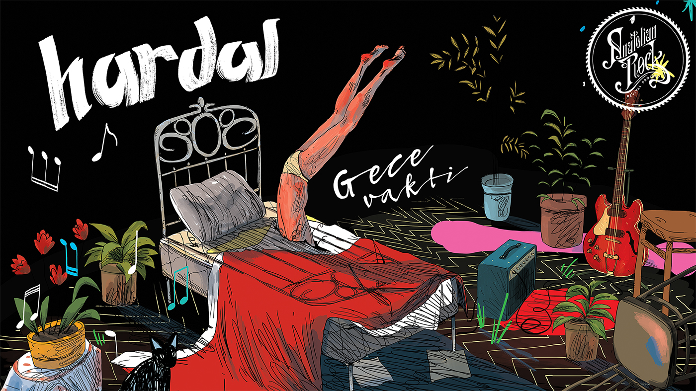rock revival Turkey ILLUSTRATION  poster Illustrator bed turkish Anatolia music