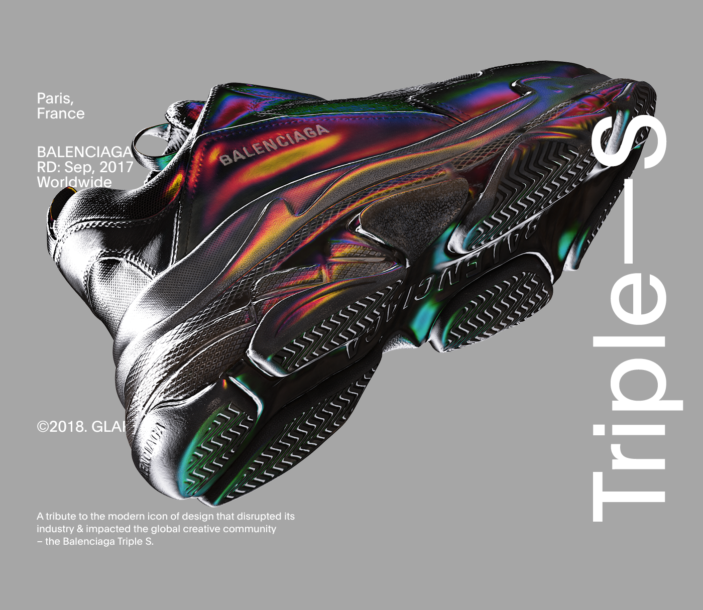 Fashion  3D Balenciaga modern shoes motion design cool experimental Render