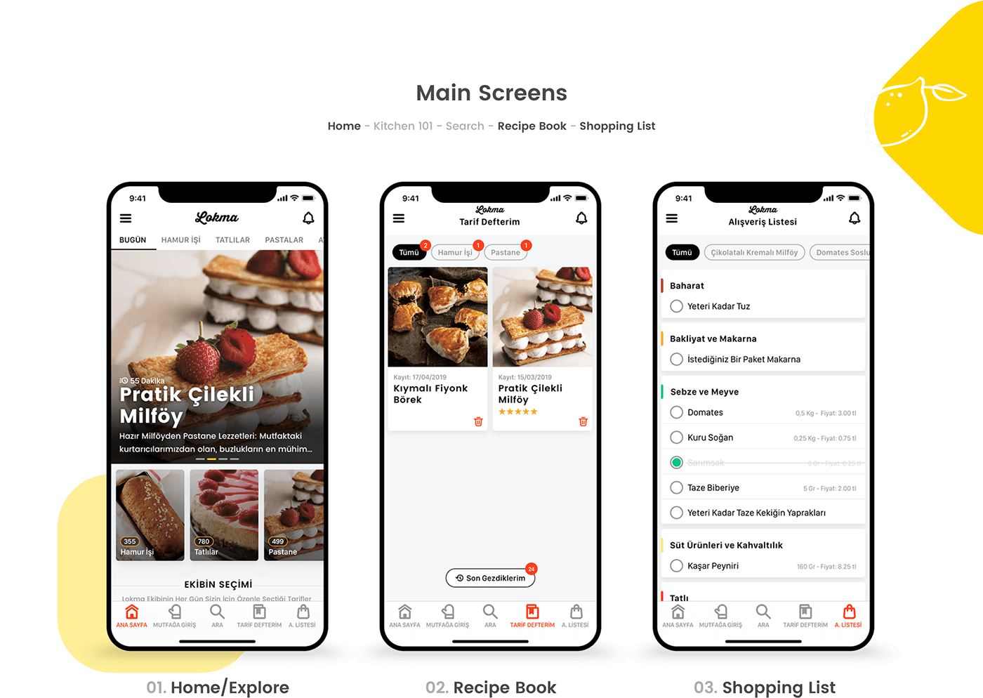 Food  UI/UX Lokma recipe ios app design magazine