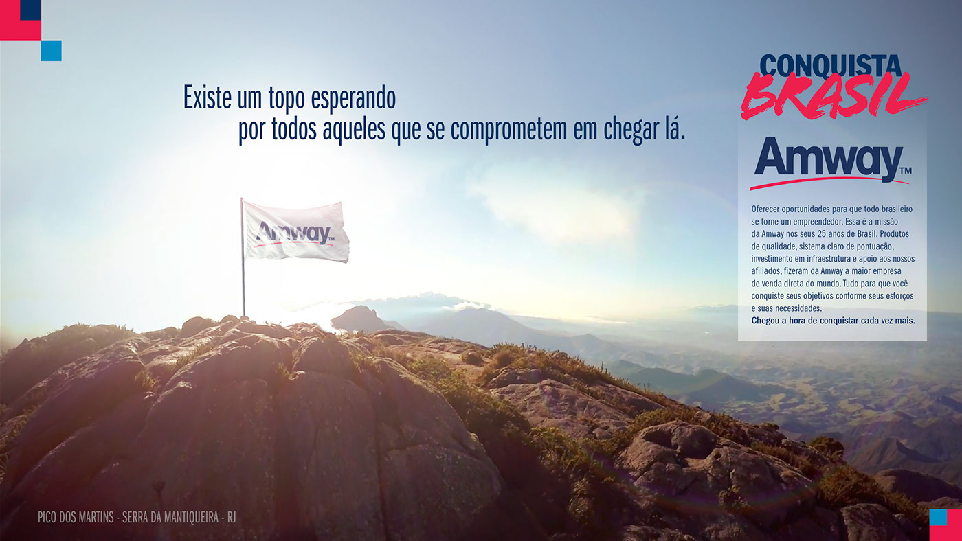 art direction  amway photoshop after effects flag top mountain Brasil