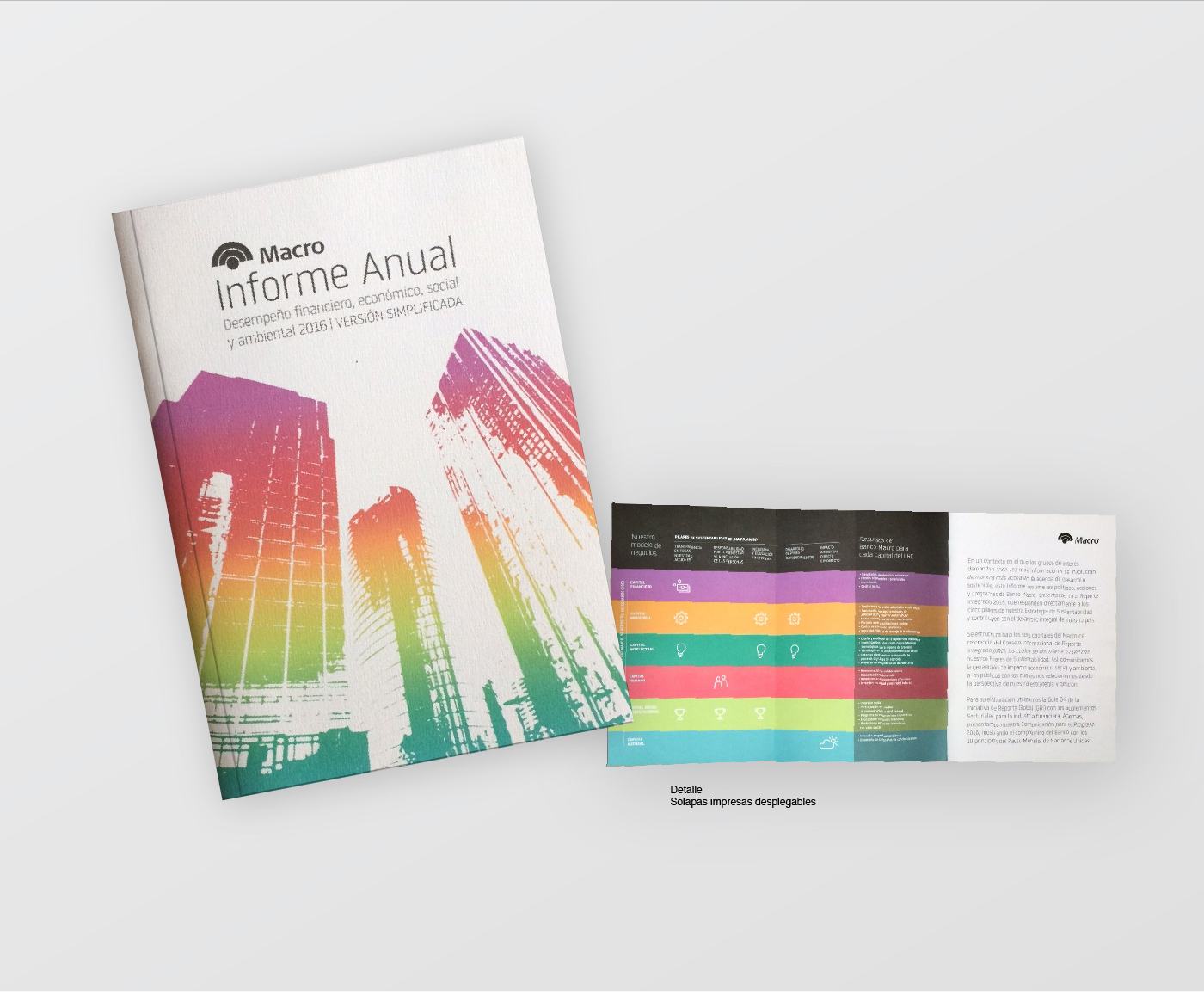macro reporte banco Diseño editorial memoria anual infografia