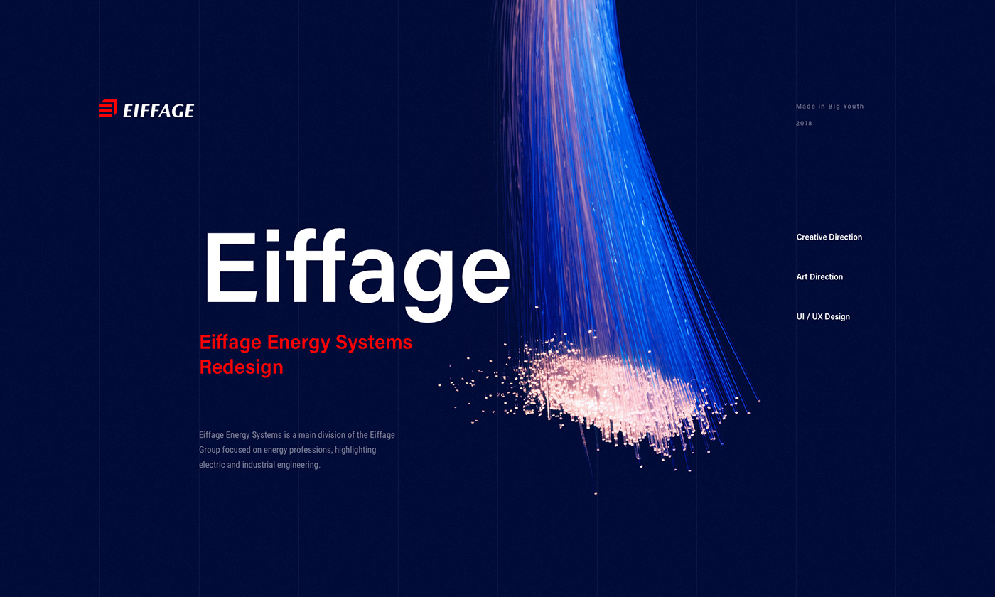 eiffage energy electric industrial bigyouth blue art direction  Webdesign UI ux
