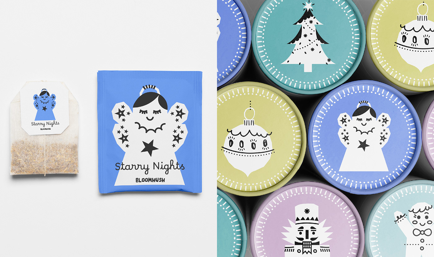 Packaging Christmas new year tea graphic design  inspiration artwork ILLUSTRATION  SantaClaus Branding Identity