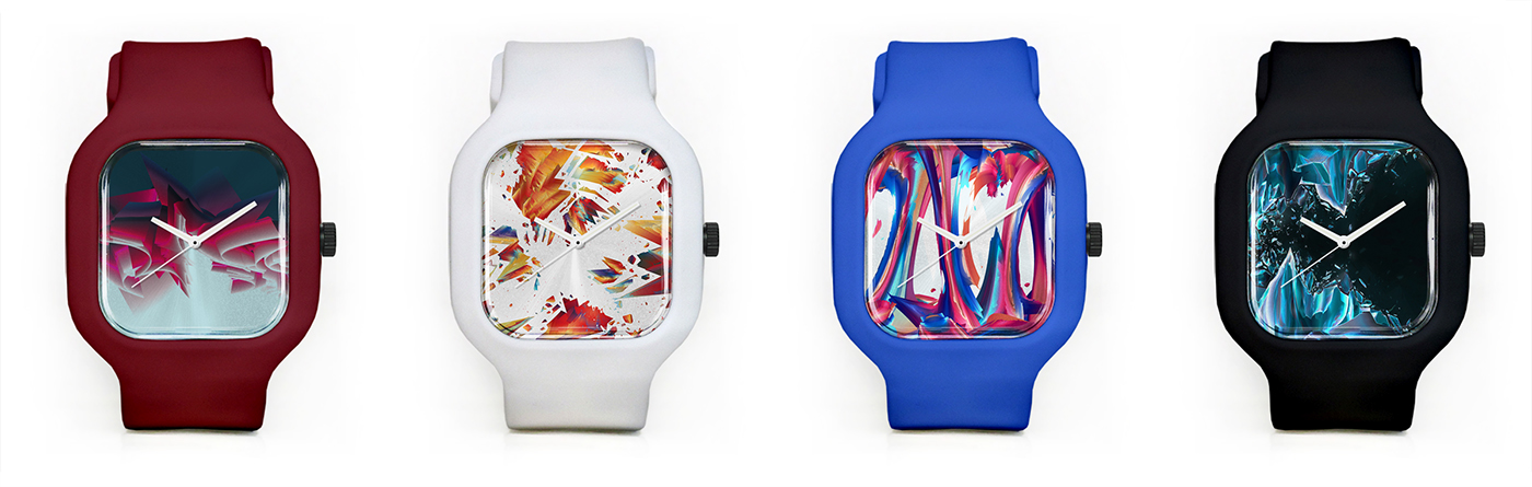 abstract watch Watches neon shapes colors vibrant Space  Ps25Under25 glow paint poster Glitch
