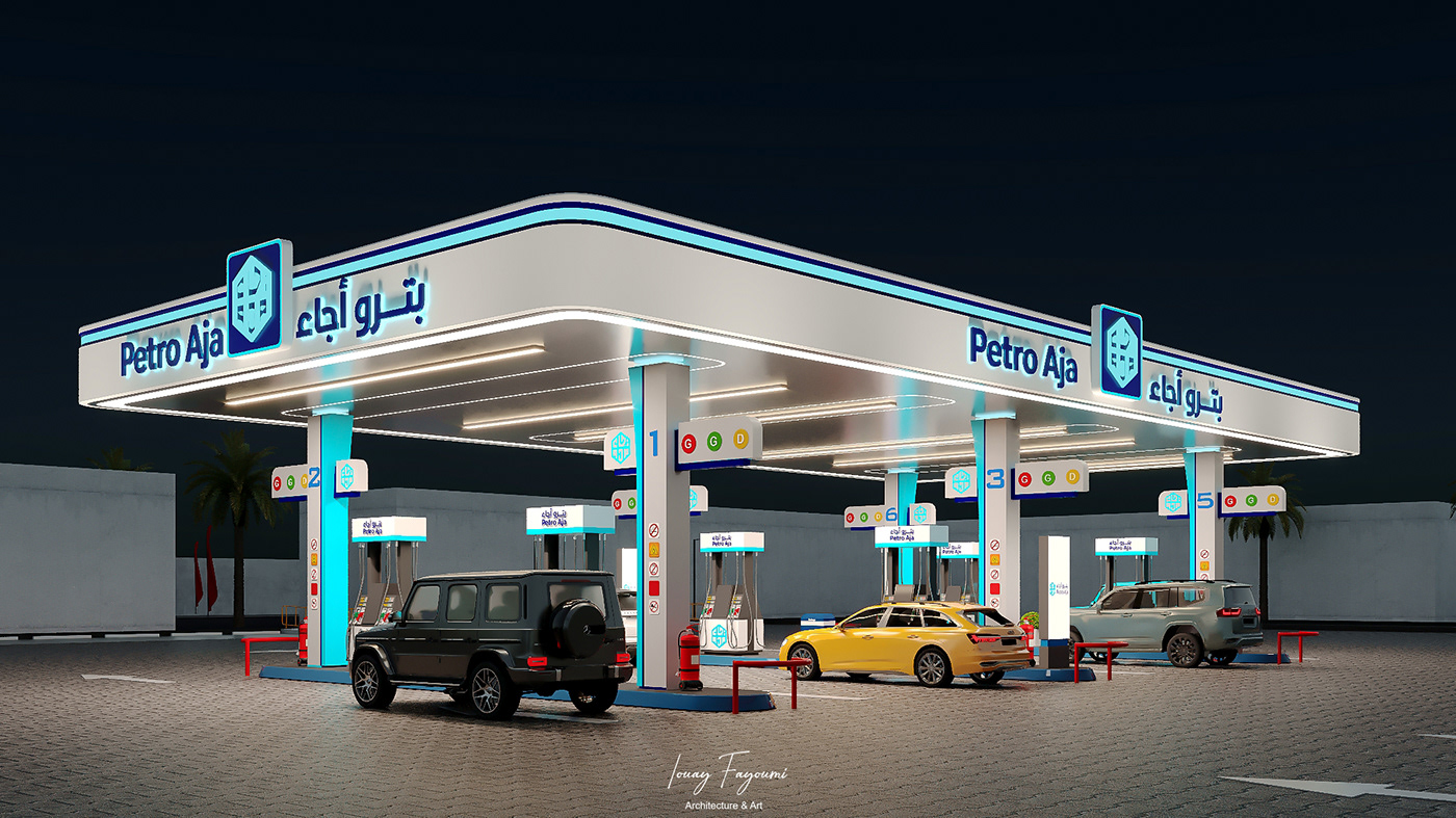gas station fuel STATION petrol identity Logo Design car posto de gasolina exterior Gas
