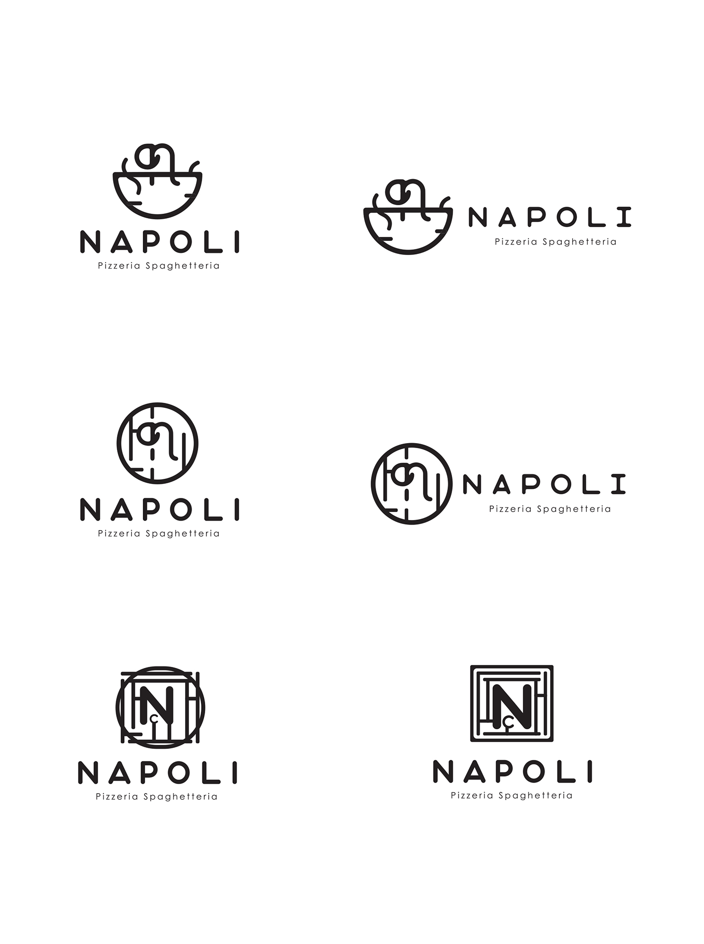 pizzeria spaghetteria NAPOLI cluj napoca Food  Pasta branding  rebranding