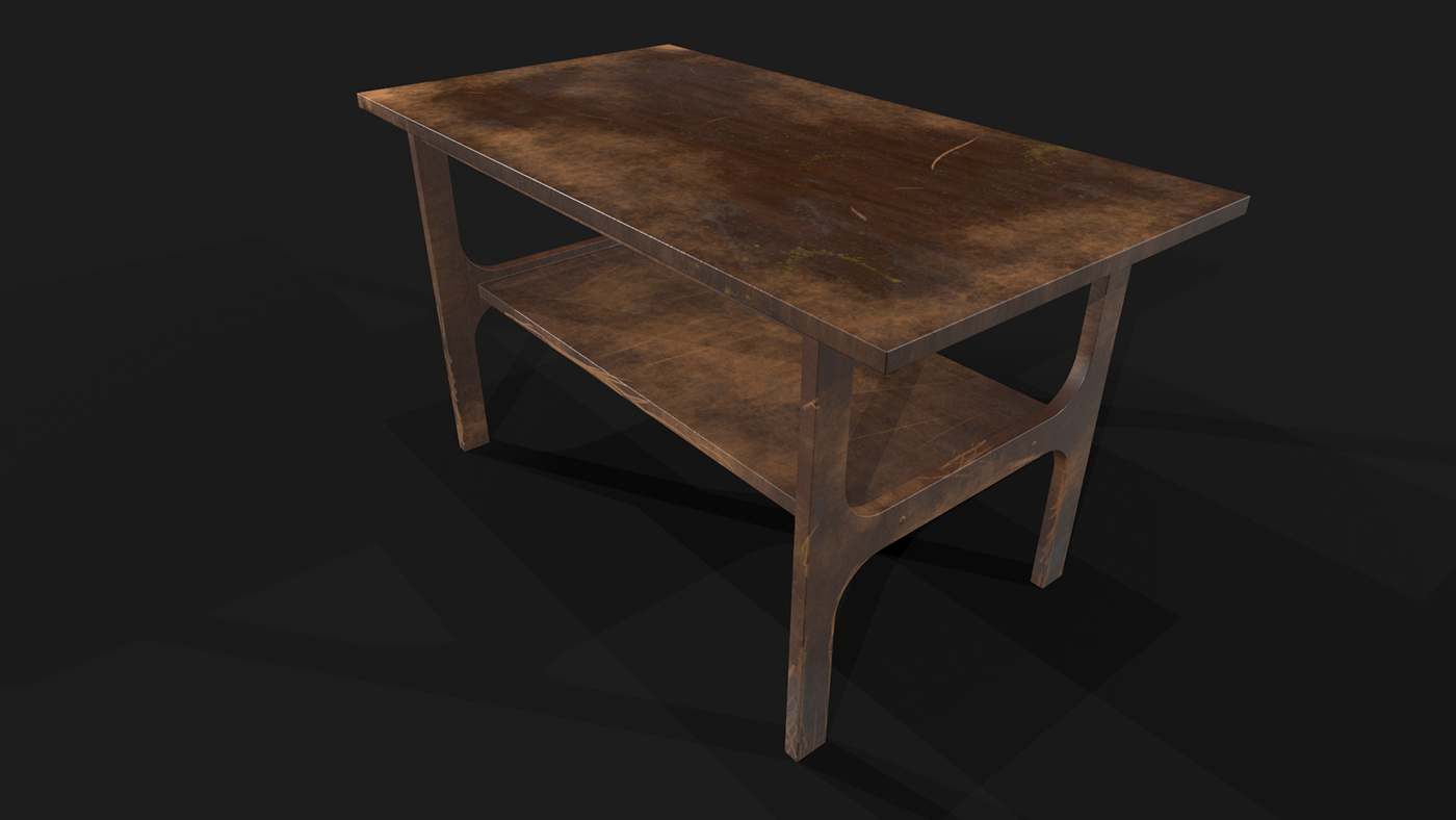 dirt furniture old props table wood 3D digital3d modeling Render