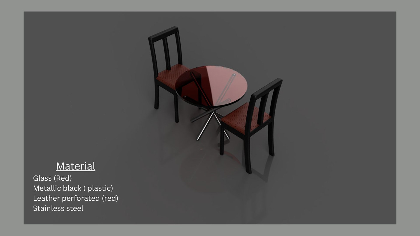 3D Fusion360 Render chess design Chair Table