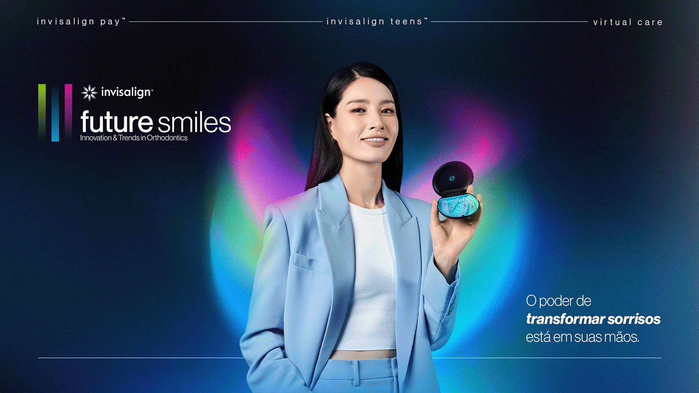 smiles future neon colors Technology align Invisalign sorriso alinhador Ortodontico