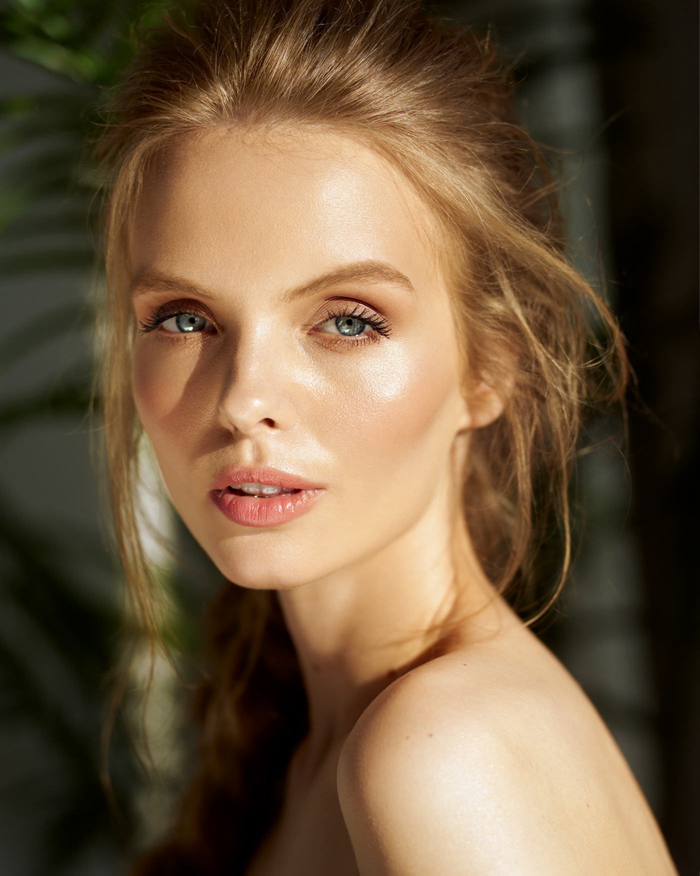 woman portrait model beauty makeup skincare eyes blonde photoshoot