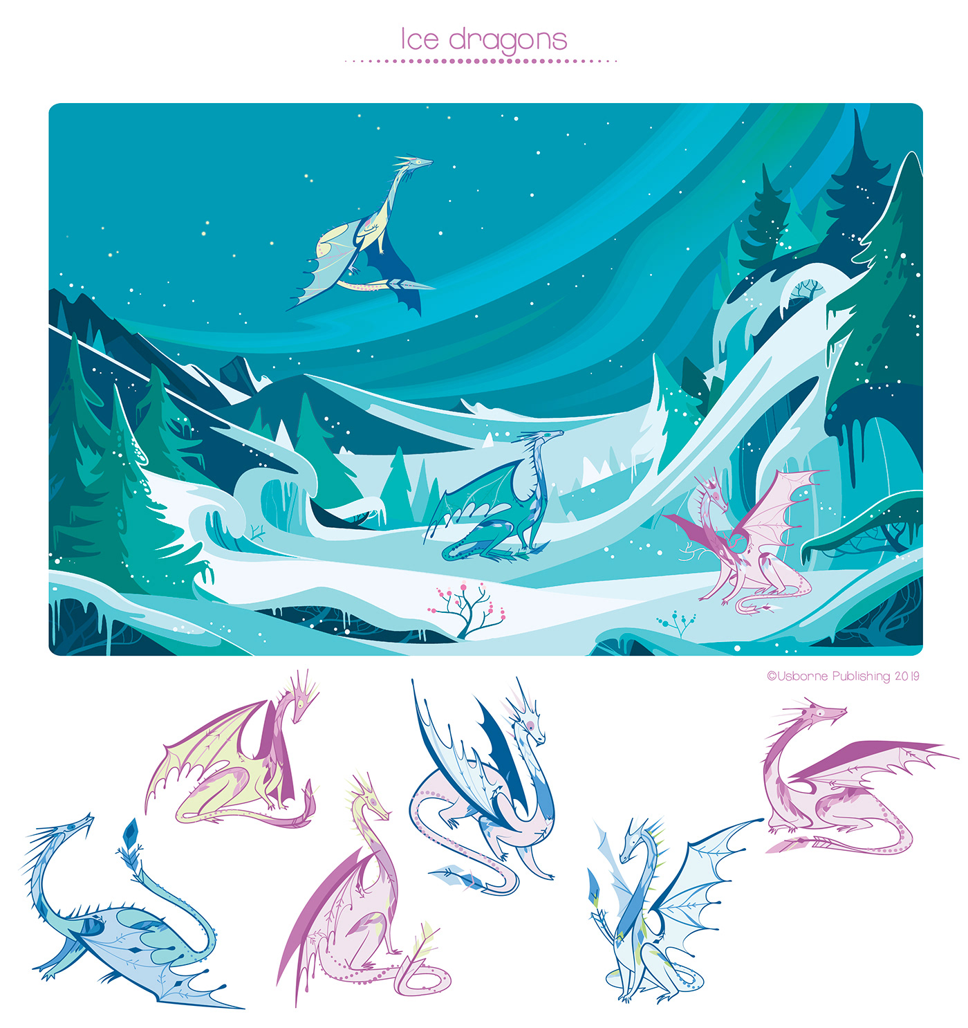 dragons children illustration stickers book fantasy art Drawing  Landscape Drago children book illustrazione digital illustration
